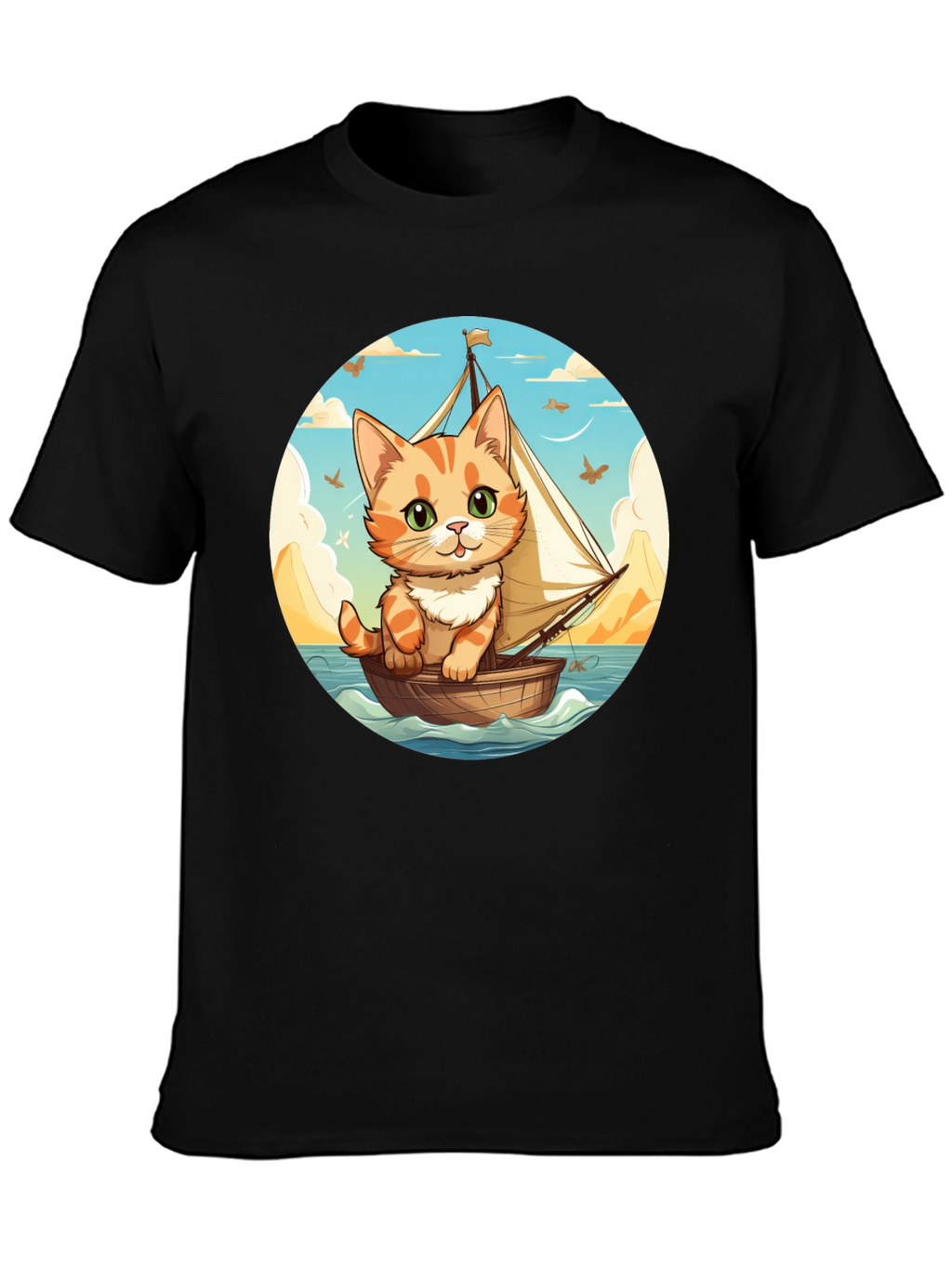 Cute Cat Sailor T-Shirt - Whimsical Graphic Tee