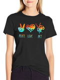 Peace Love Art Graphic Tee - Black