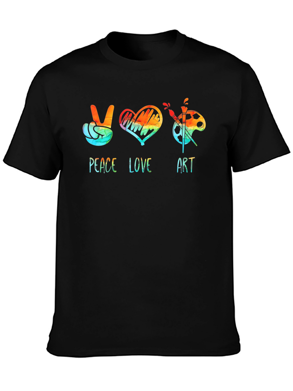 Peace Love Art Graphic Tee - Black