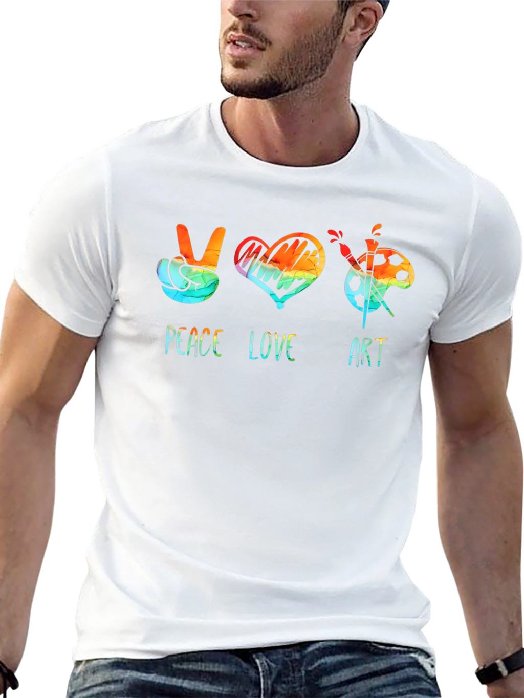 Peace Love Art Graphic Tee - Black