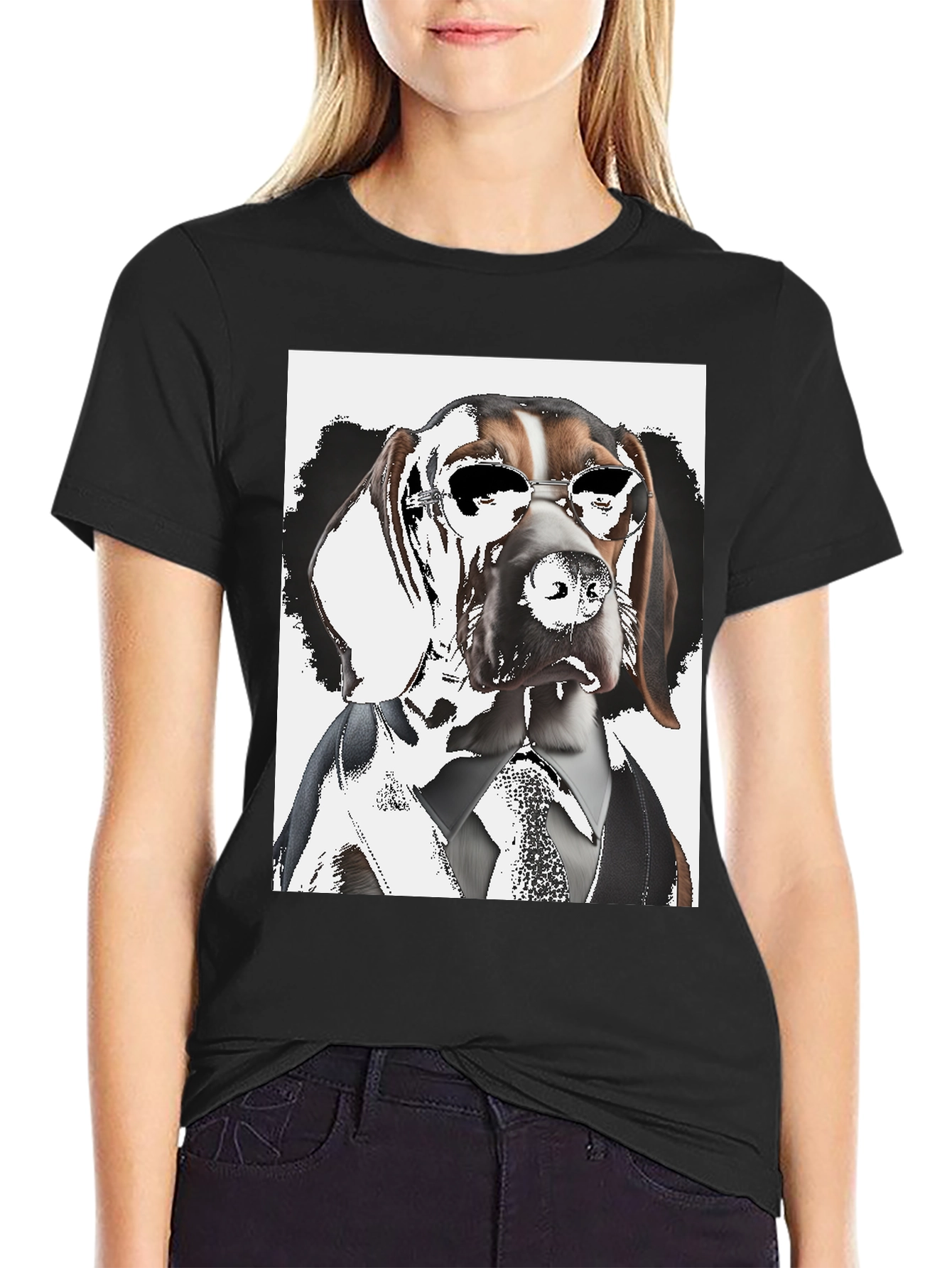 Dogfather T-Shirt: Suave Hound in Shades