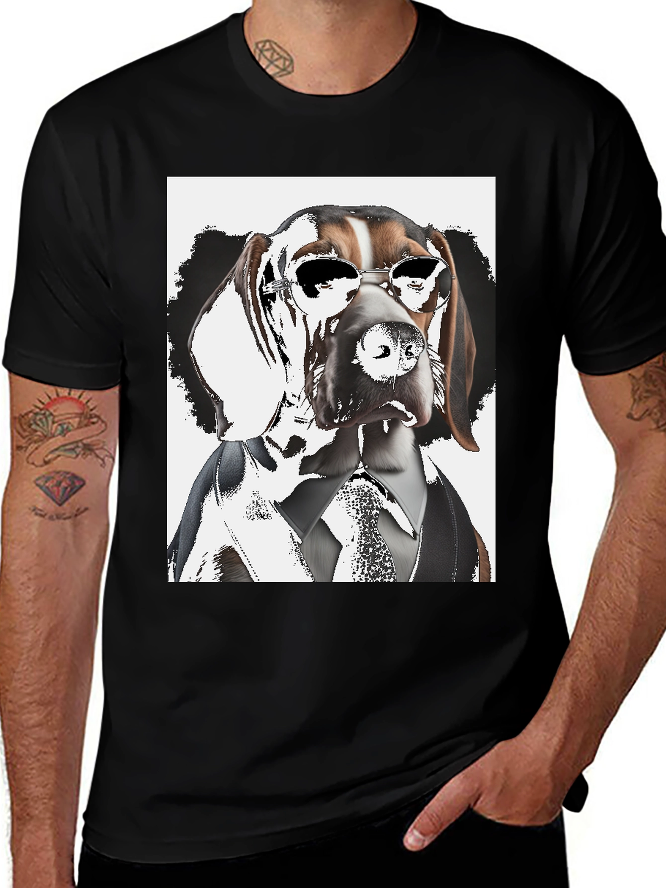 Dogfather T-Shirt: Suave Hound in Shades