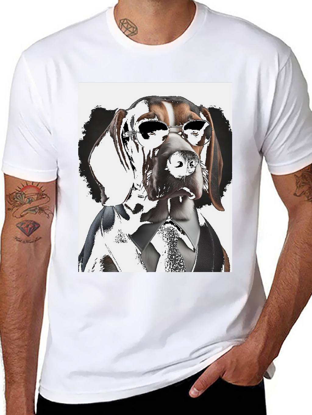 Dogfather T-Shirt: Suave Hound in Shades