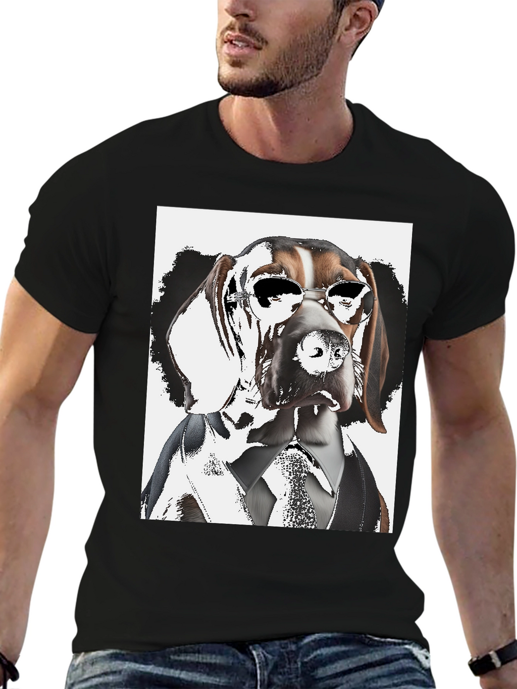 Dogfather T-Shirt: Suave Hound in Shades