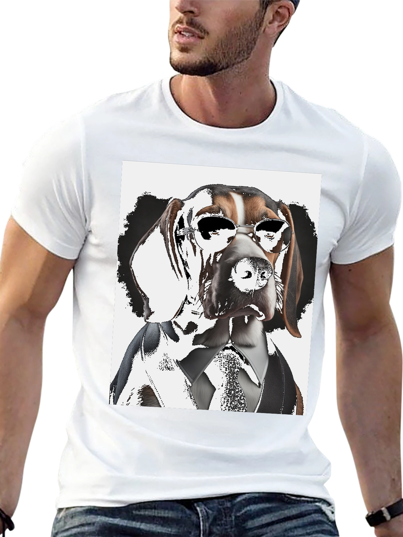Dogfather T-Shirt: Suave Hound in Shades