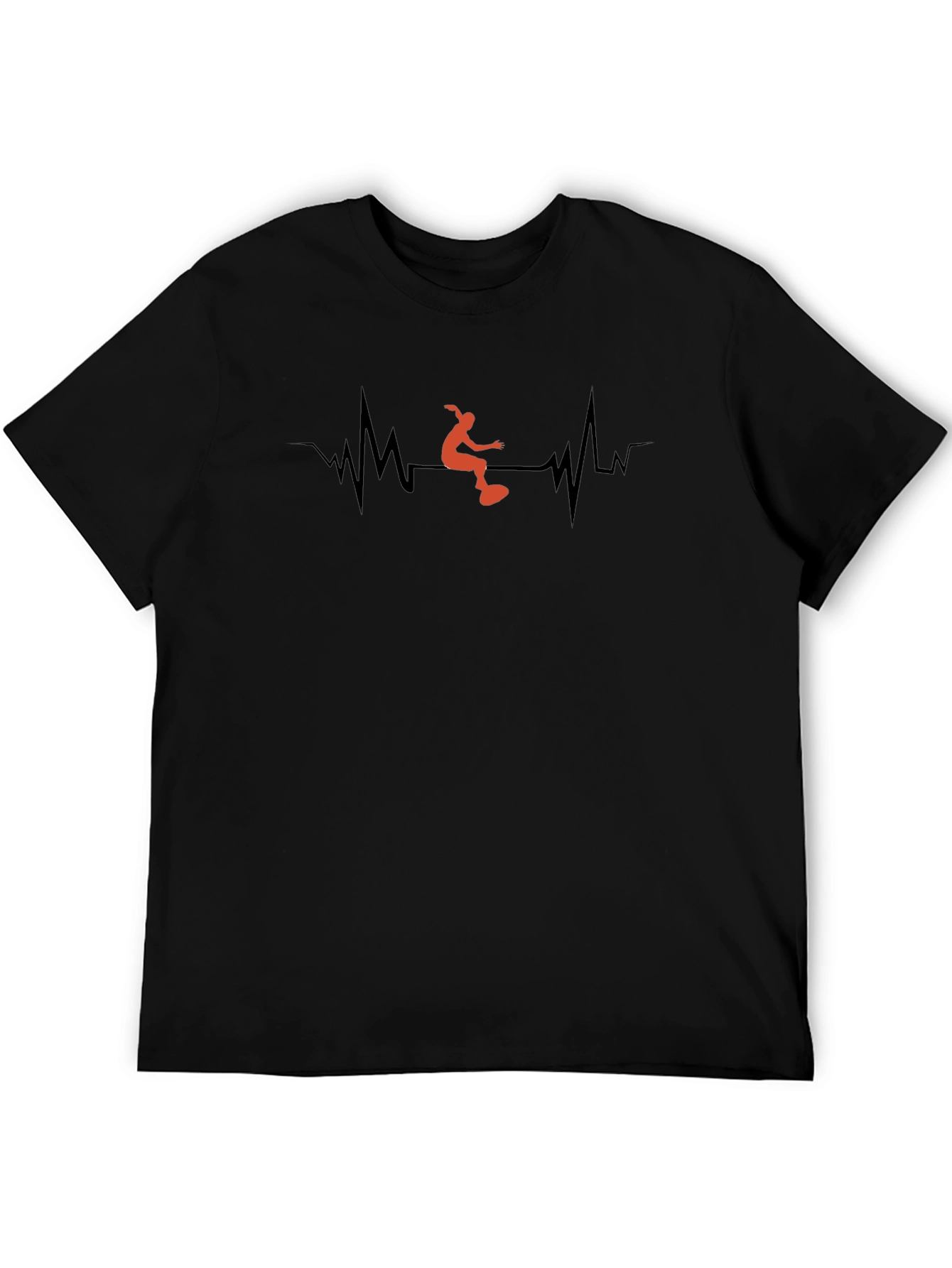 Surfer Heartbeat Graphic Tee - Black