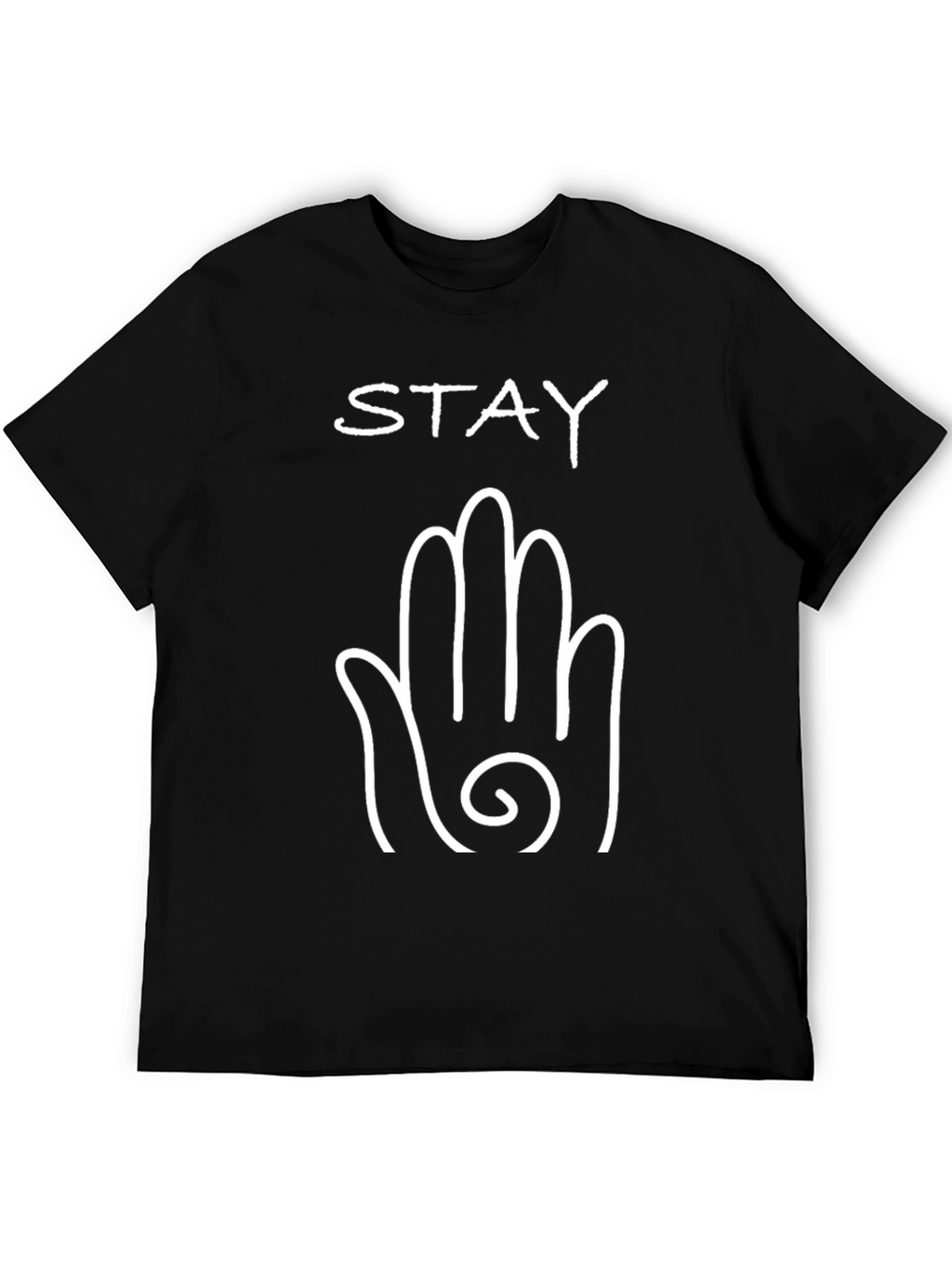 Stay Hand Graphic Tee - Black Cotton T-Shirt