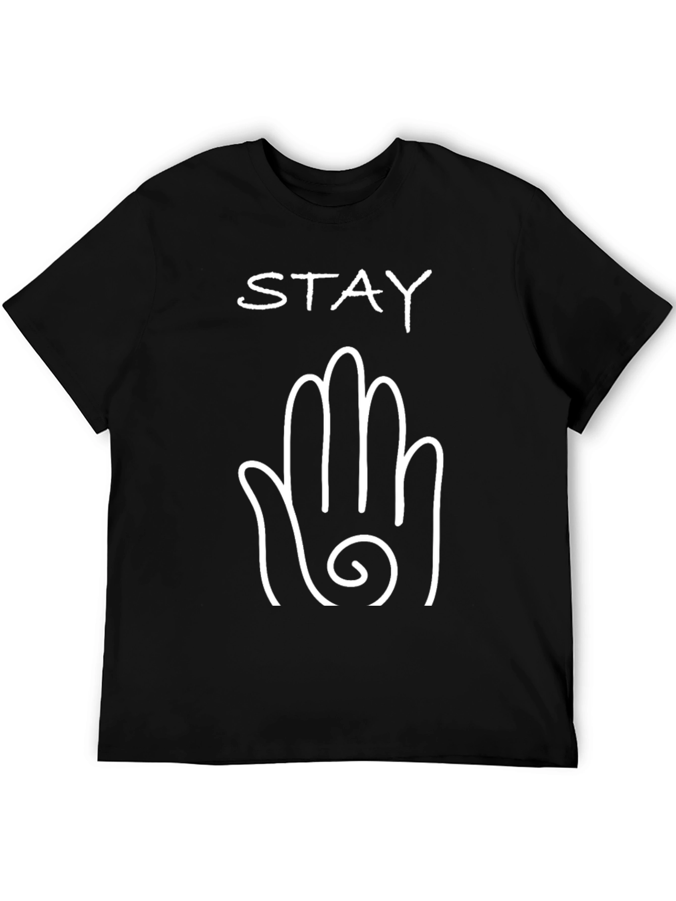 Stay Hand Graphic Tee - Black Cotton T-Shirt