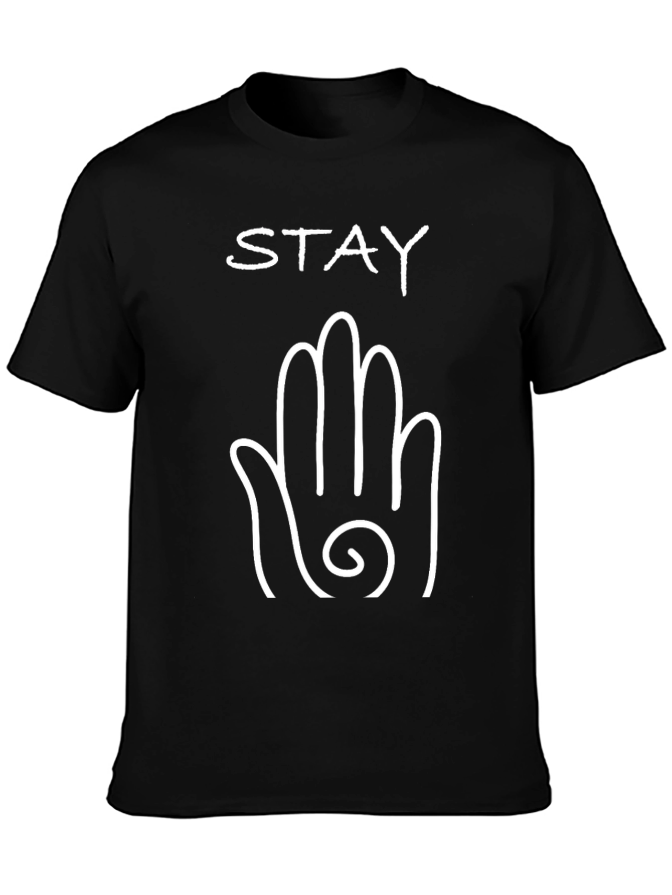 Stay Hand Graphic Tee - Black Cotton T-Shirt