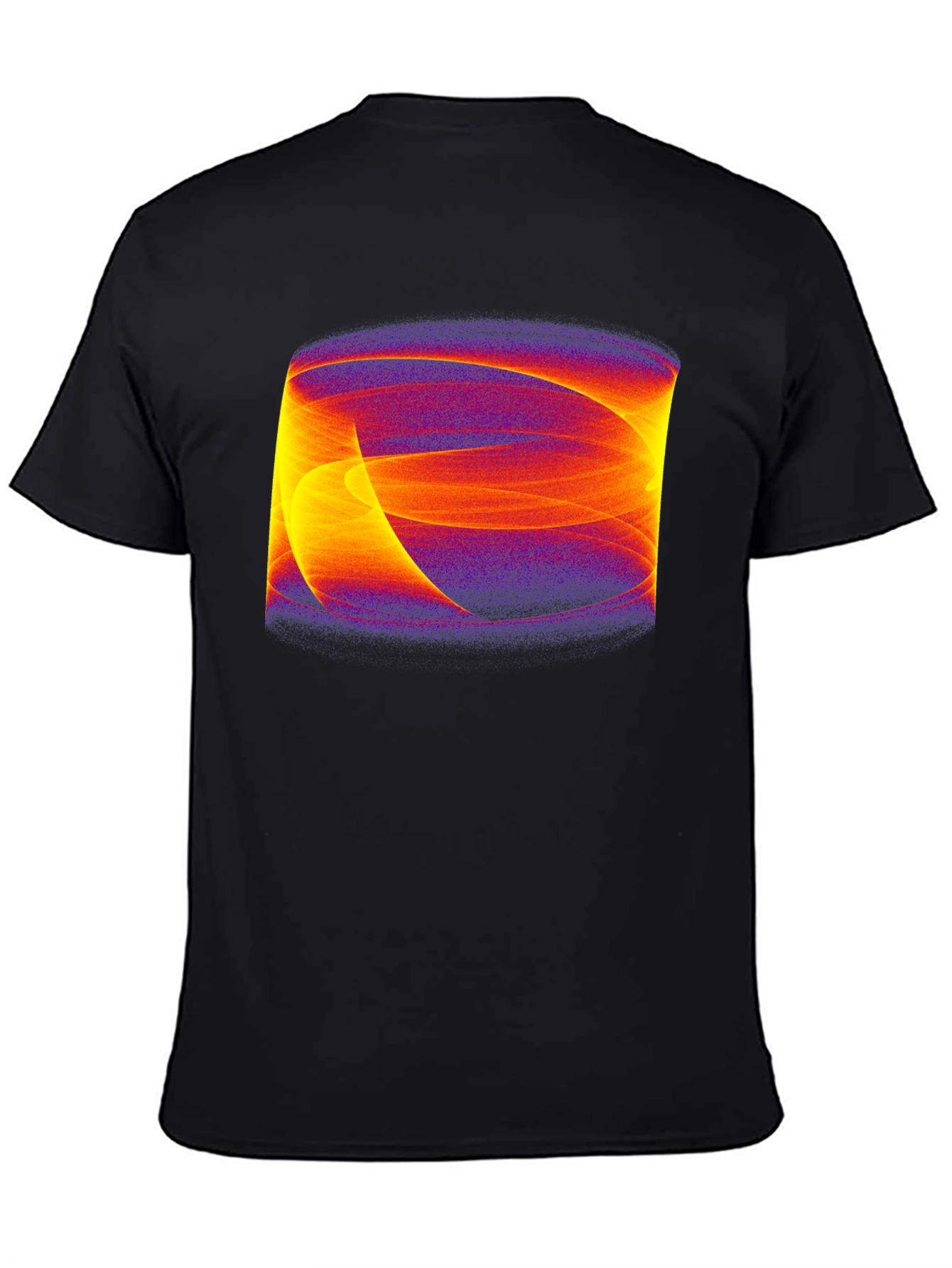 Abstract Swirl Graphic Black Tee