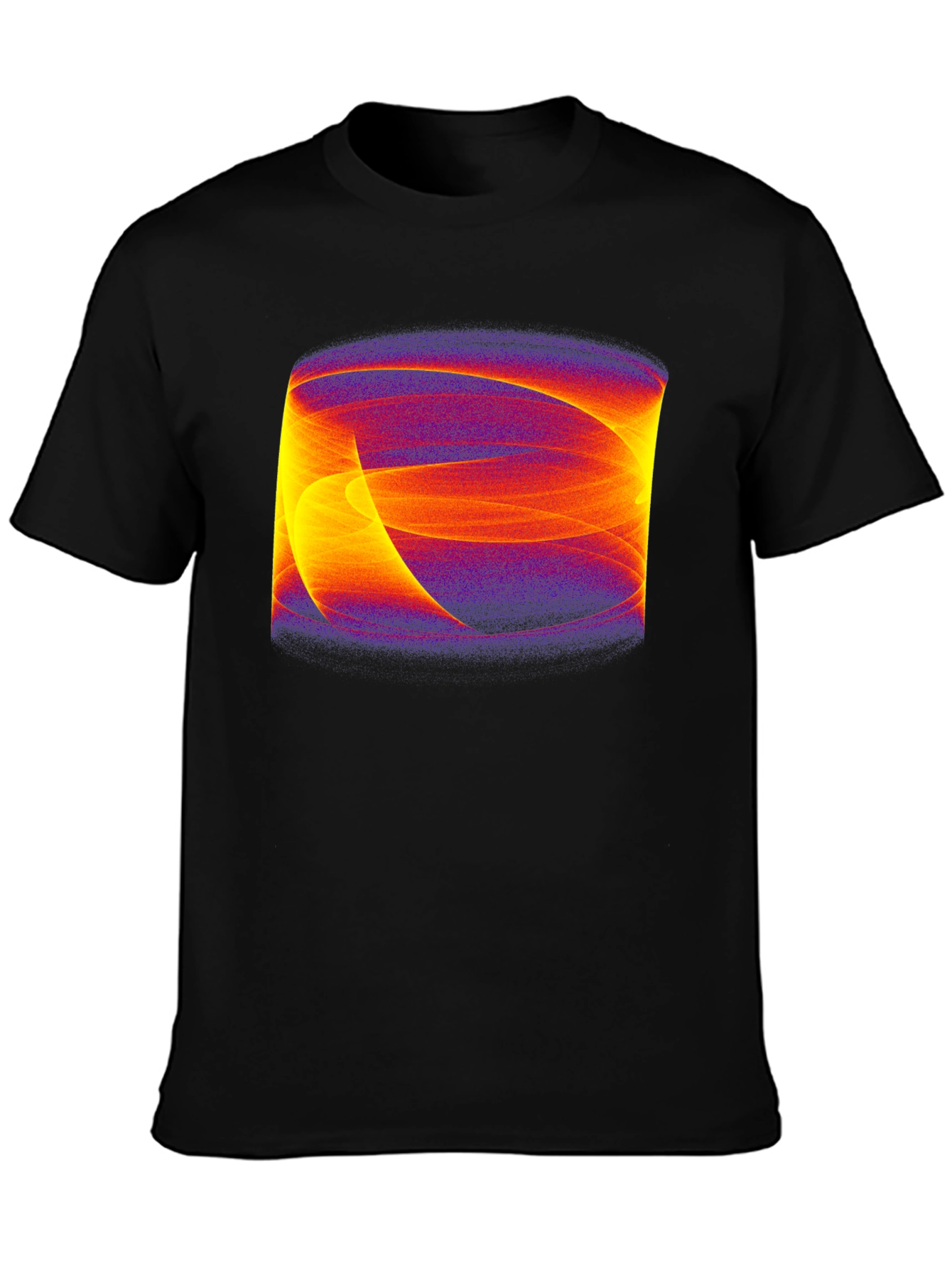 Abstract Swirl Graphic Black Tee