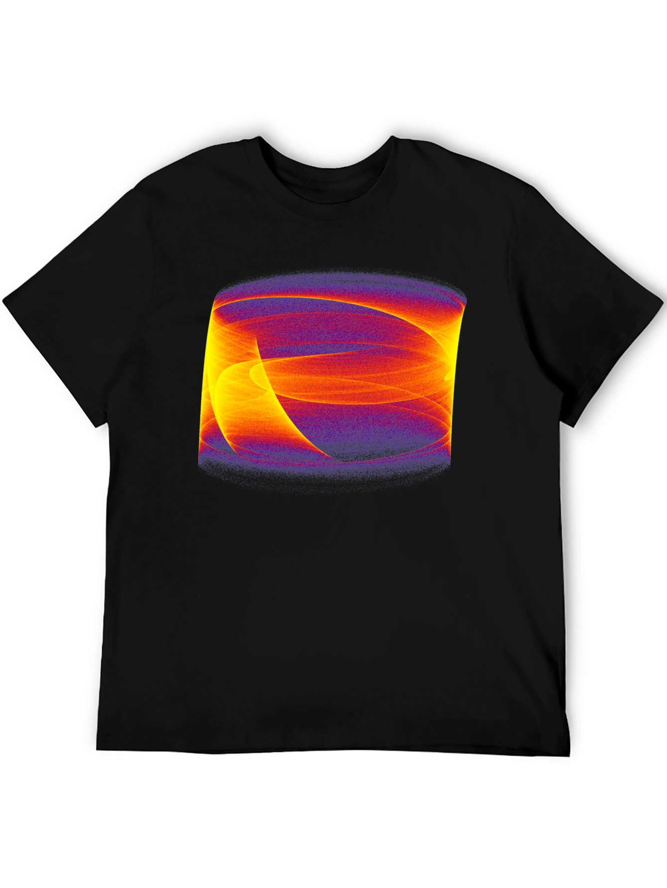 Abstract Swirl Graphic Black Tee