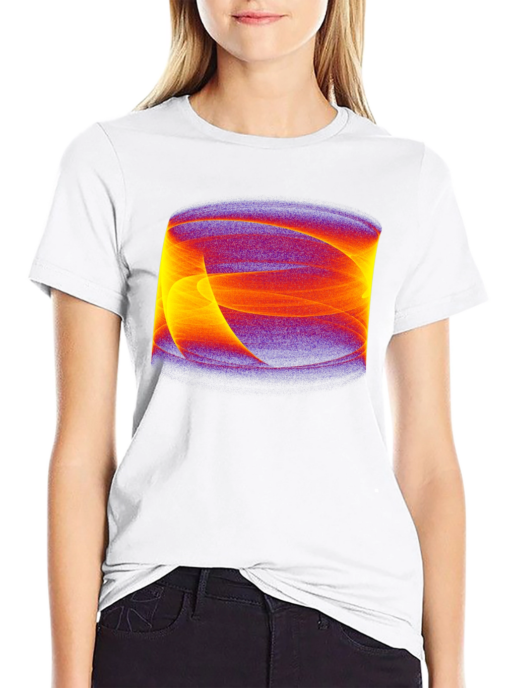 Abstract Swirl Graphic Black Tee