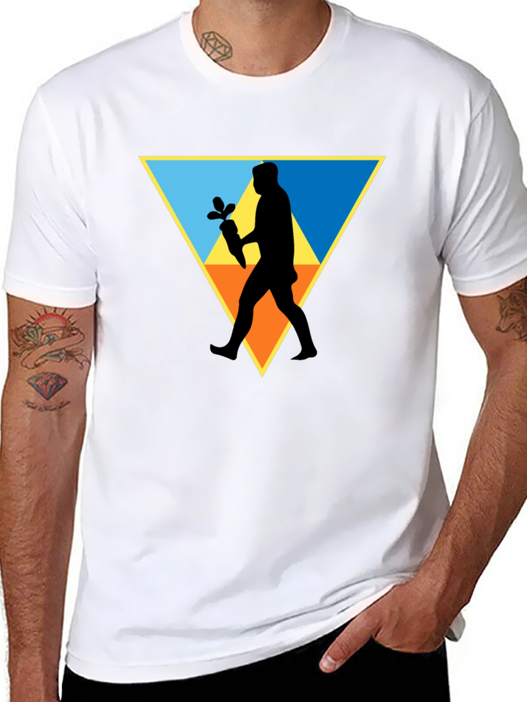 Triangle Carrot Man Black T-Shirt