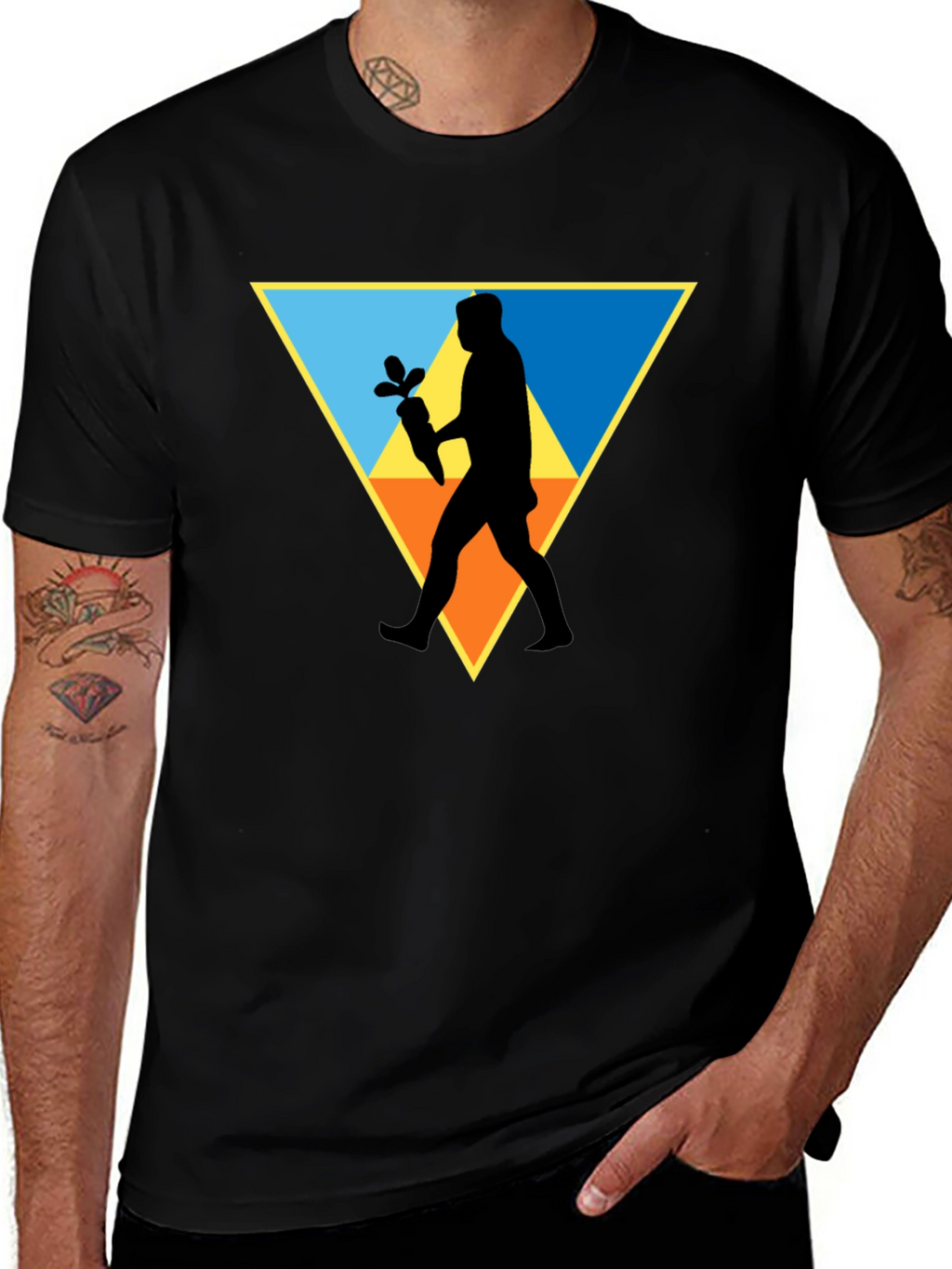 Triangle Carrot Man Black T-Shirt