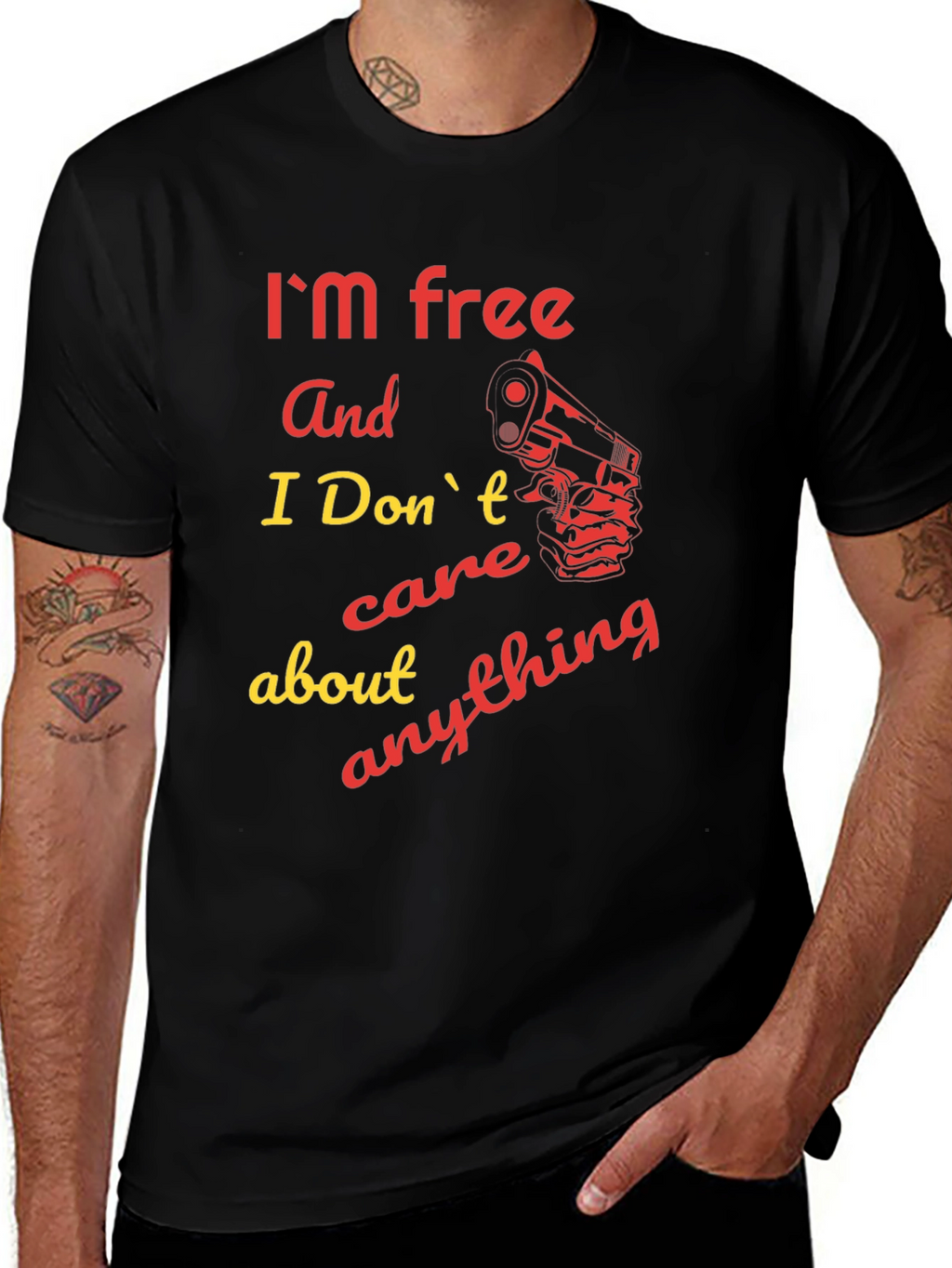 Im Free Gun Graphic Tee - Bold Statement Shirt