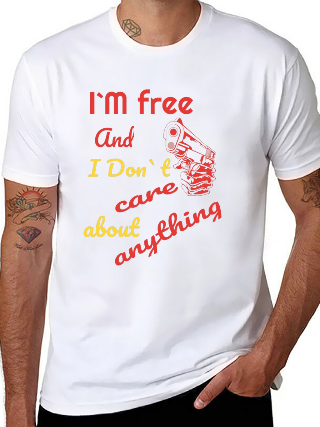 Im Free Gun Graphic Tee - Bold Statement Shirt