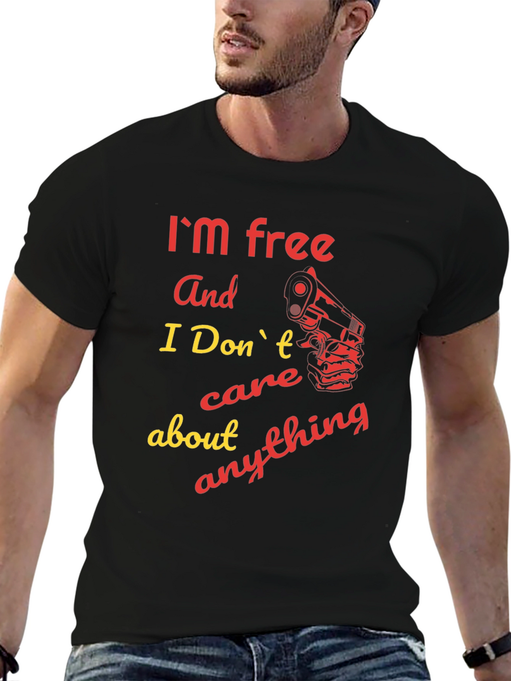 Im Free Gun Graphic Tee - Bold Statement Shirt