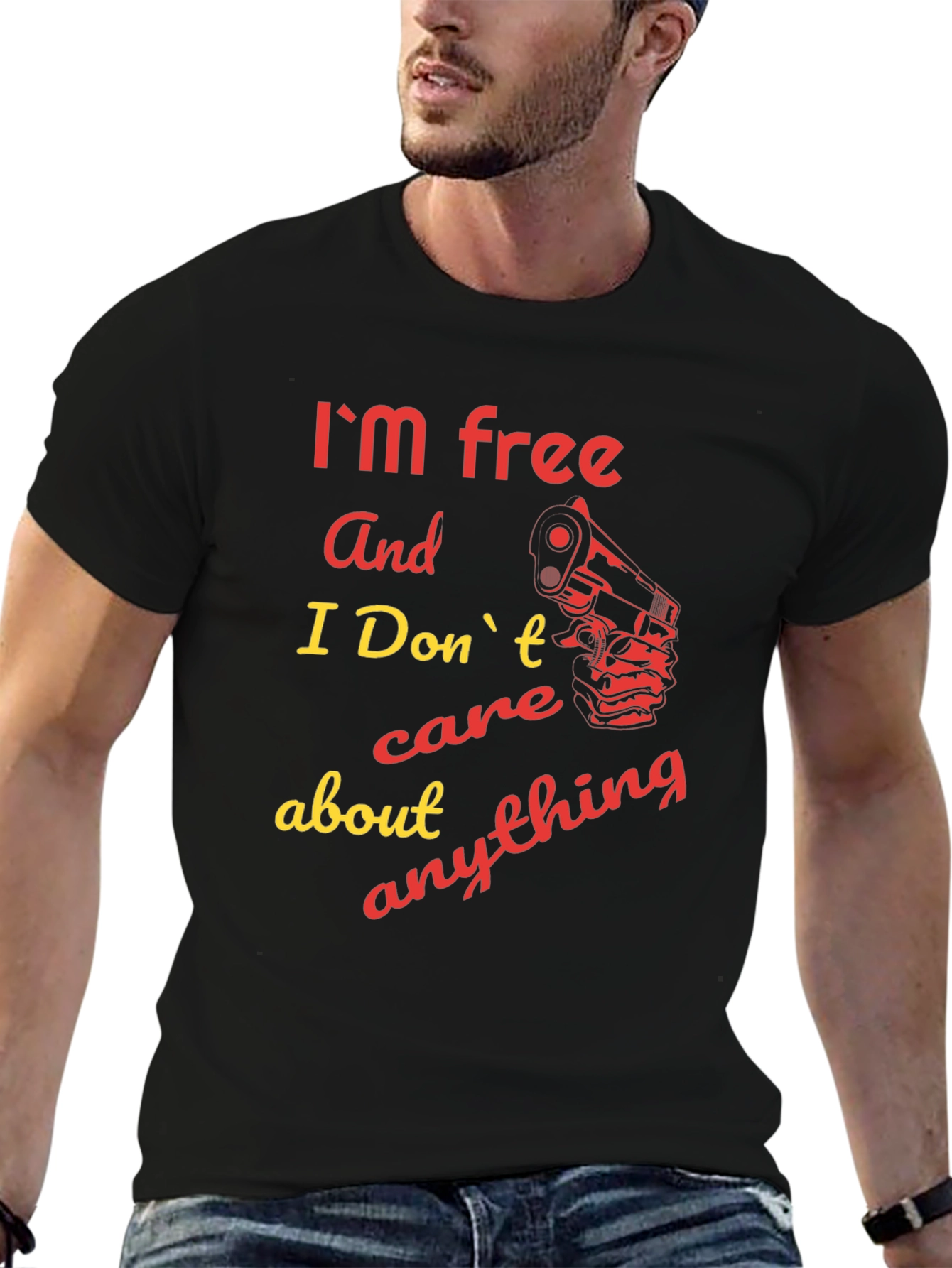 Im Free Gun Graphic Tee - Bold Statement Shirt