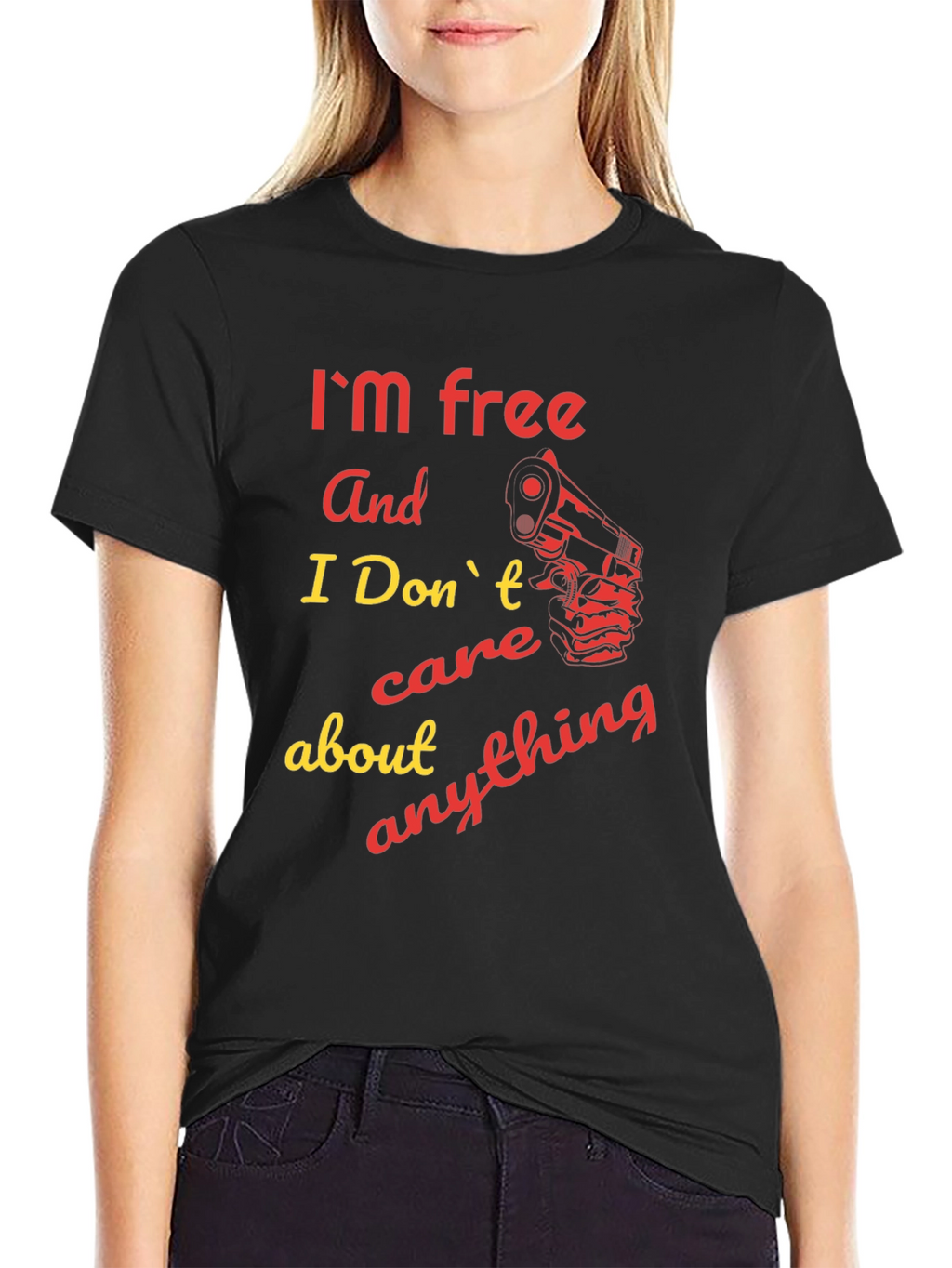 Im Free Gun Graphic Tee - Bold Statement Shirt