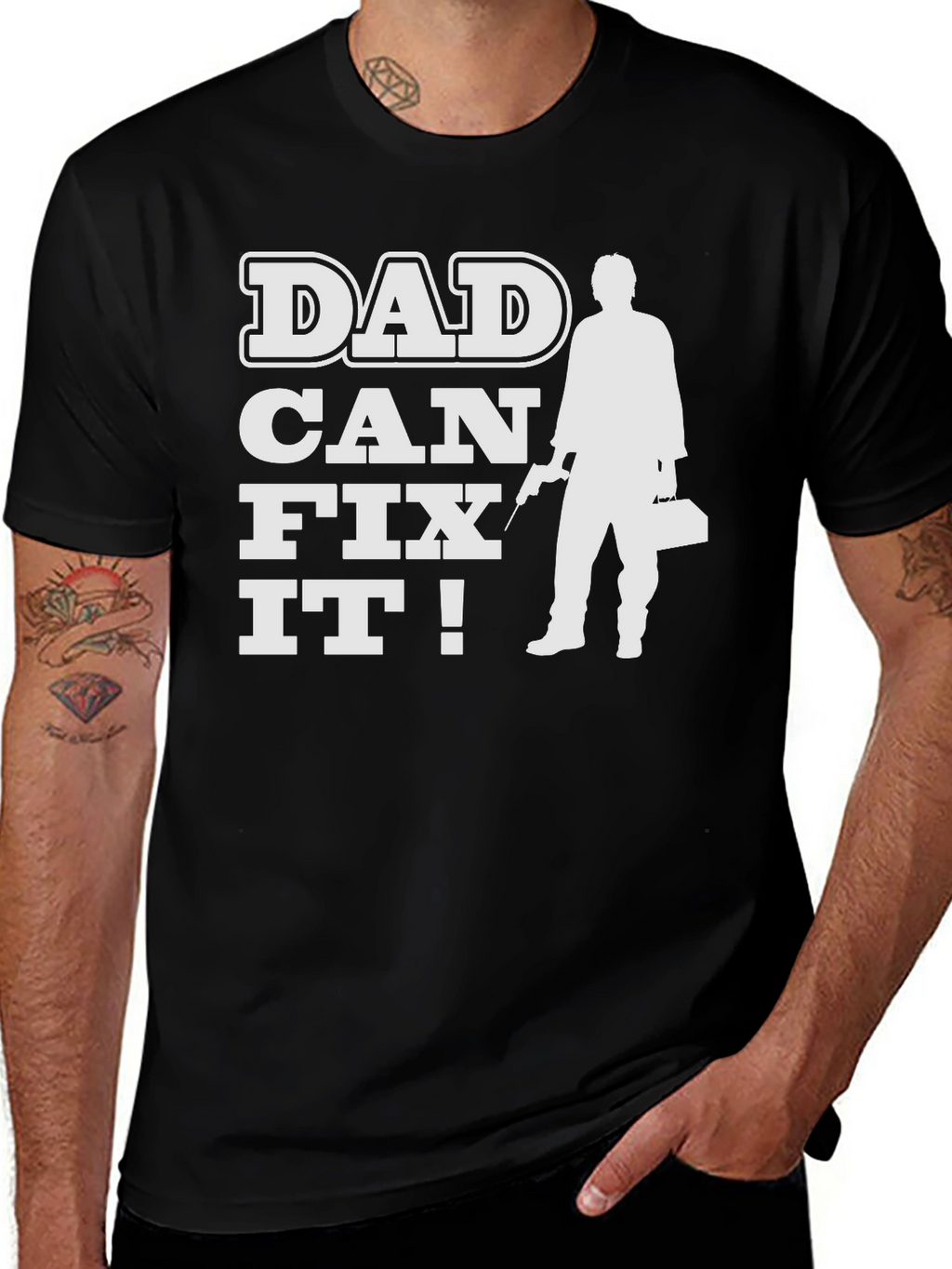 Dad Can Fix It Black T-Shirt