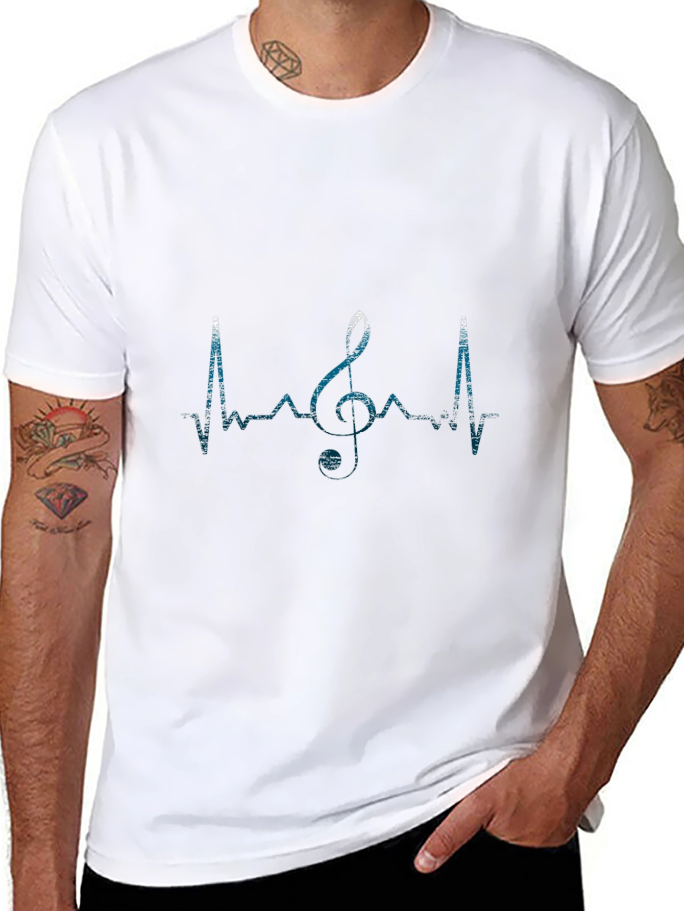 Music Heartbeat T-Shirt - Black Graphic Tee