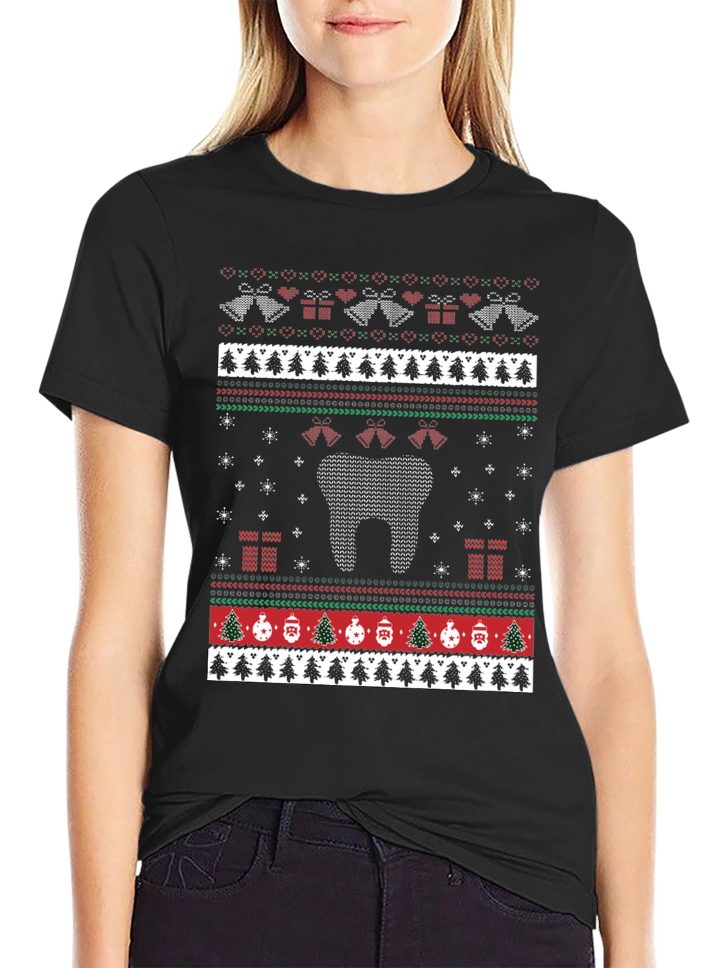 Dental Ugly Christmas Sweater Style T-Shirt