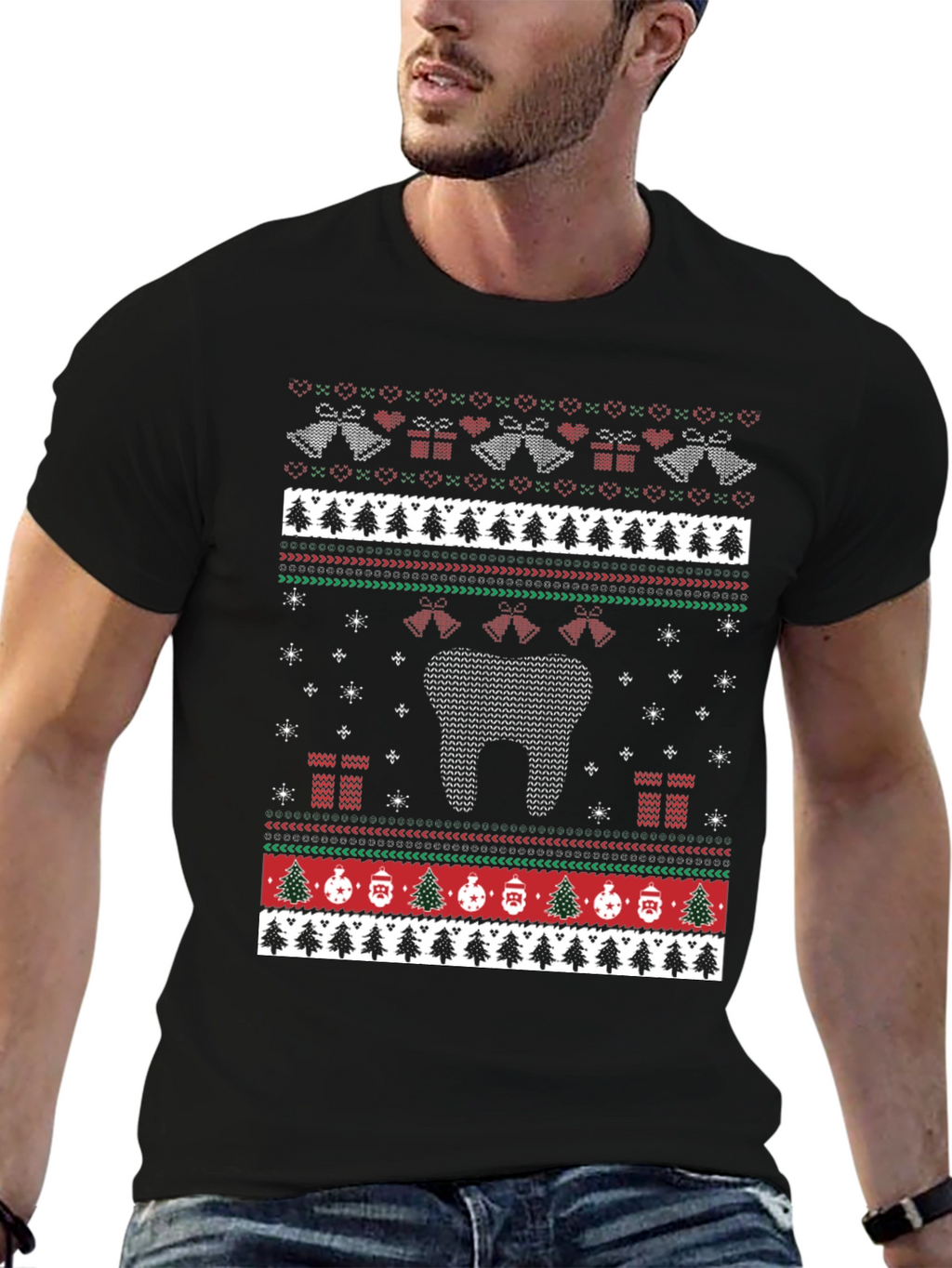 Dental Ugly Christmas Sweater Style T-Shirt