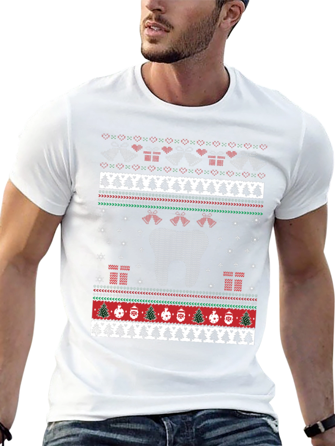 Dental Ugly Christmas Sweater Style T-Shirt