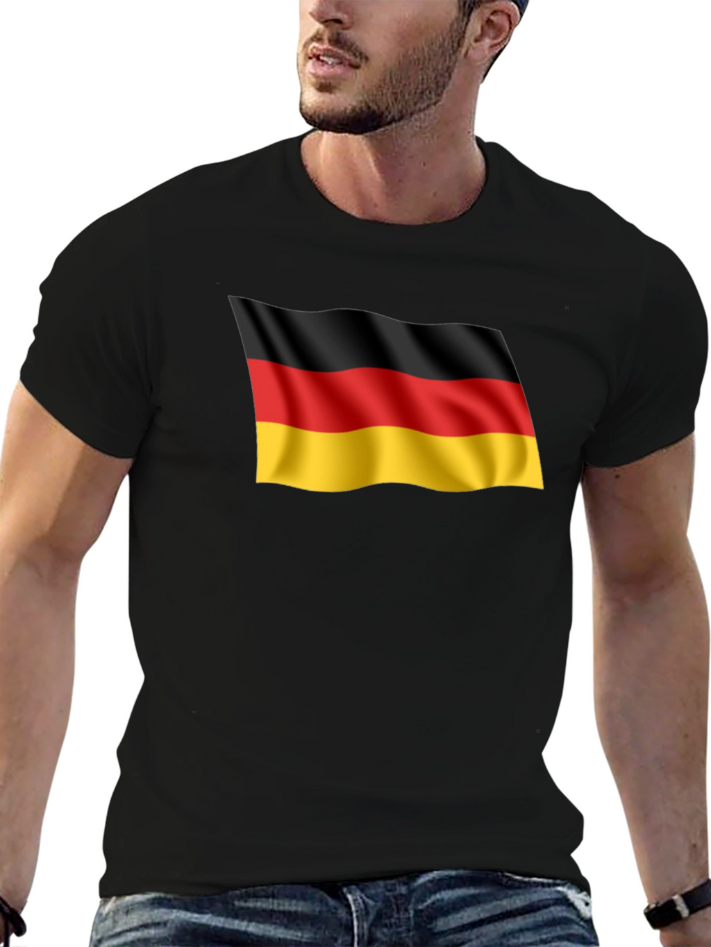 Germany Flag Graphic Tee - Black T-Shirt