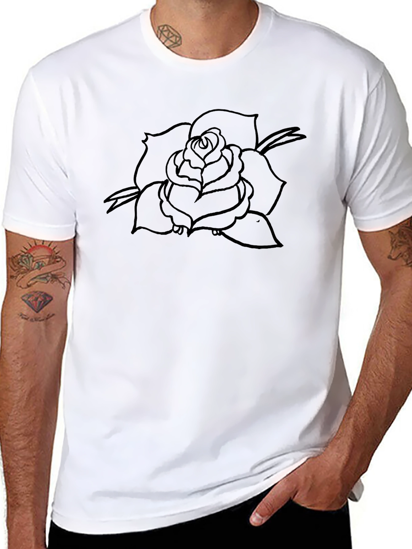 Black Rose Graphic T-Shirt - Mens Classic Fit