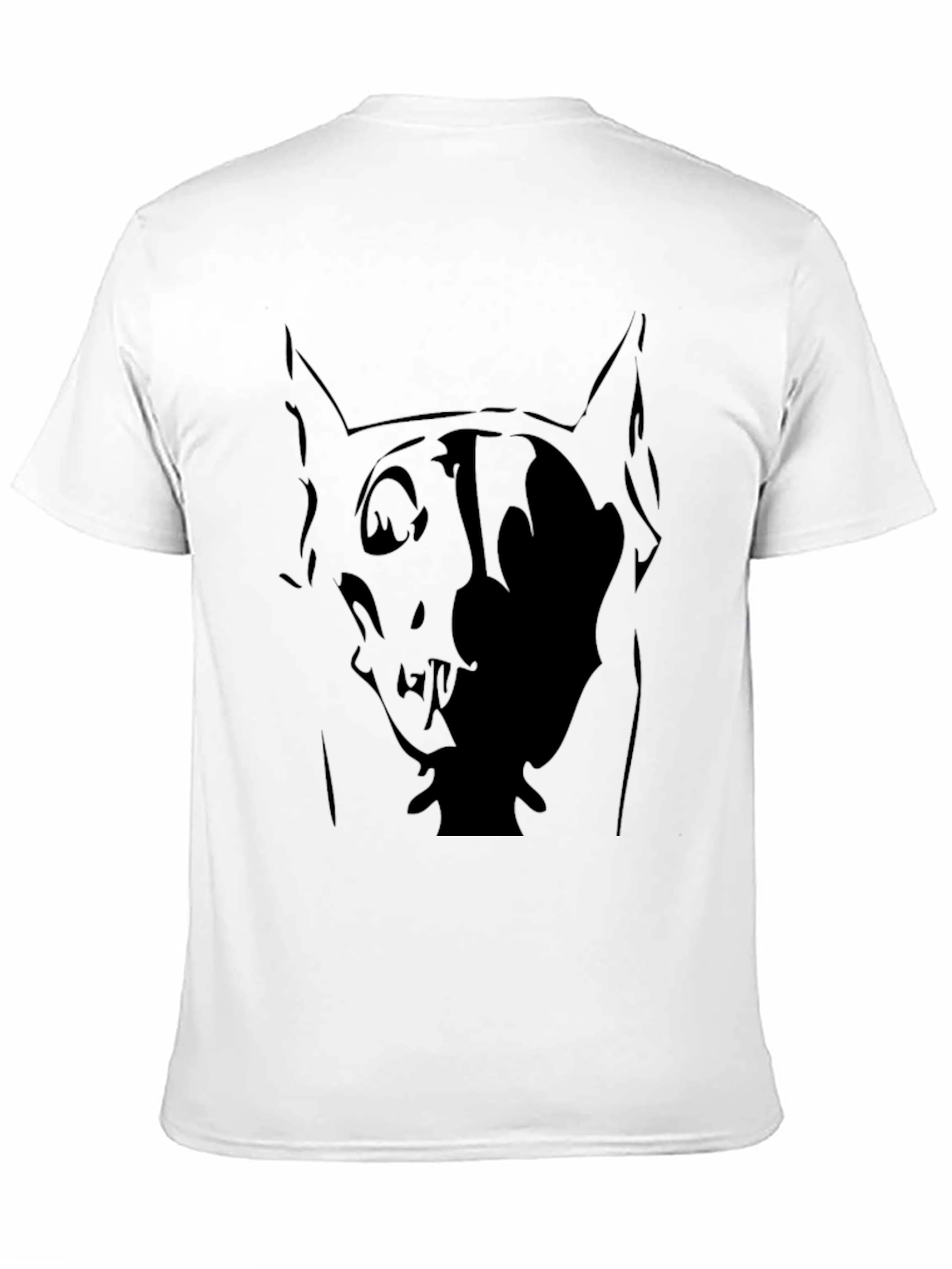 Abstract Dog Graphic Black T-Shirt