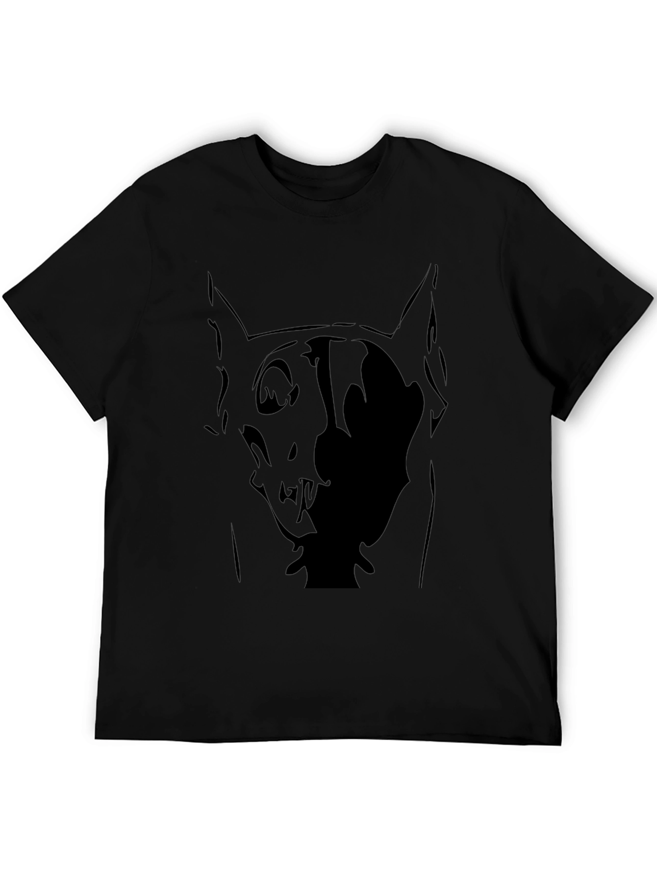 Abstract Dog Graphic Black T-Shirt