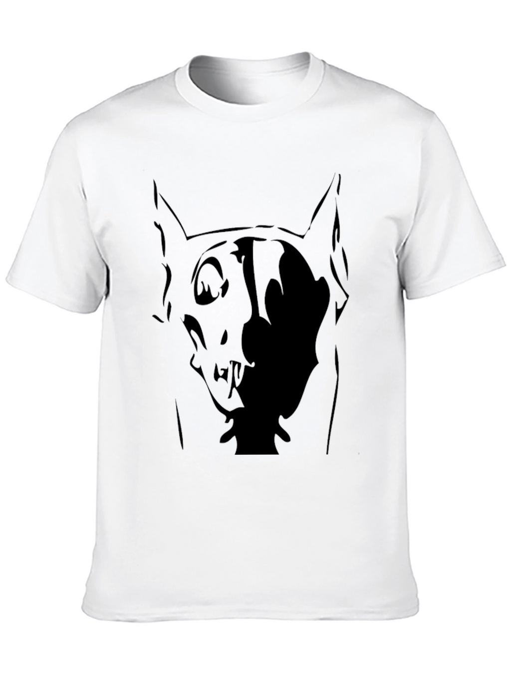 Abstract Dog Graphic Black T-Shirt