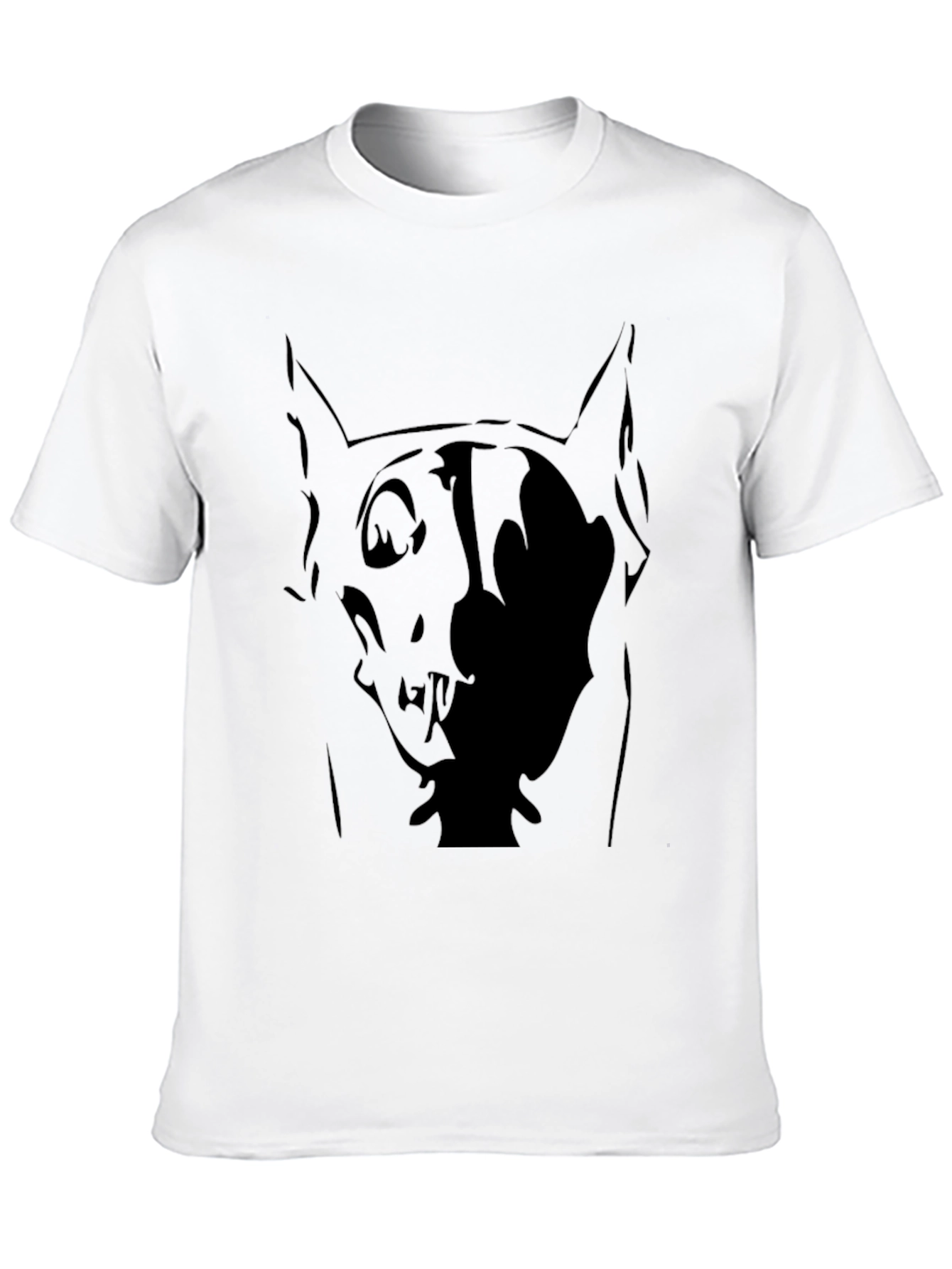 Abstract Dog Graphic Black T-Shirt
