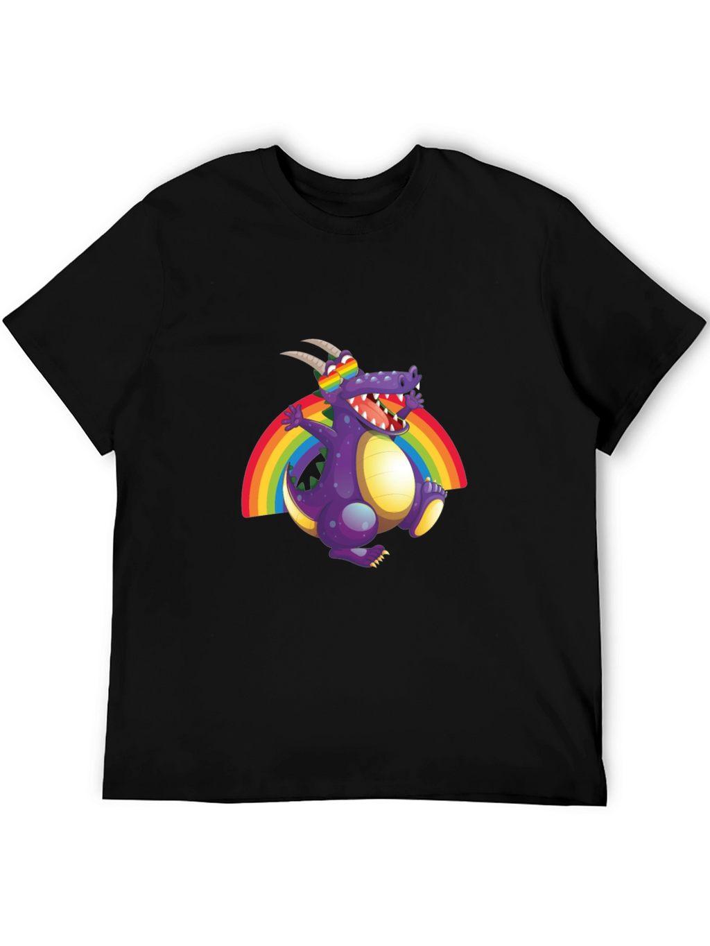 Rainbow Dragon Graphic Tee - Fun Novelty T-Shirt