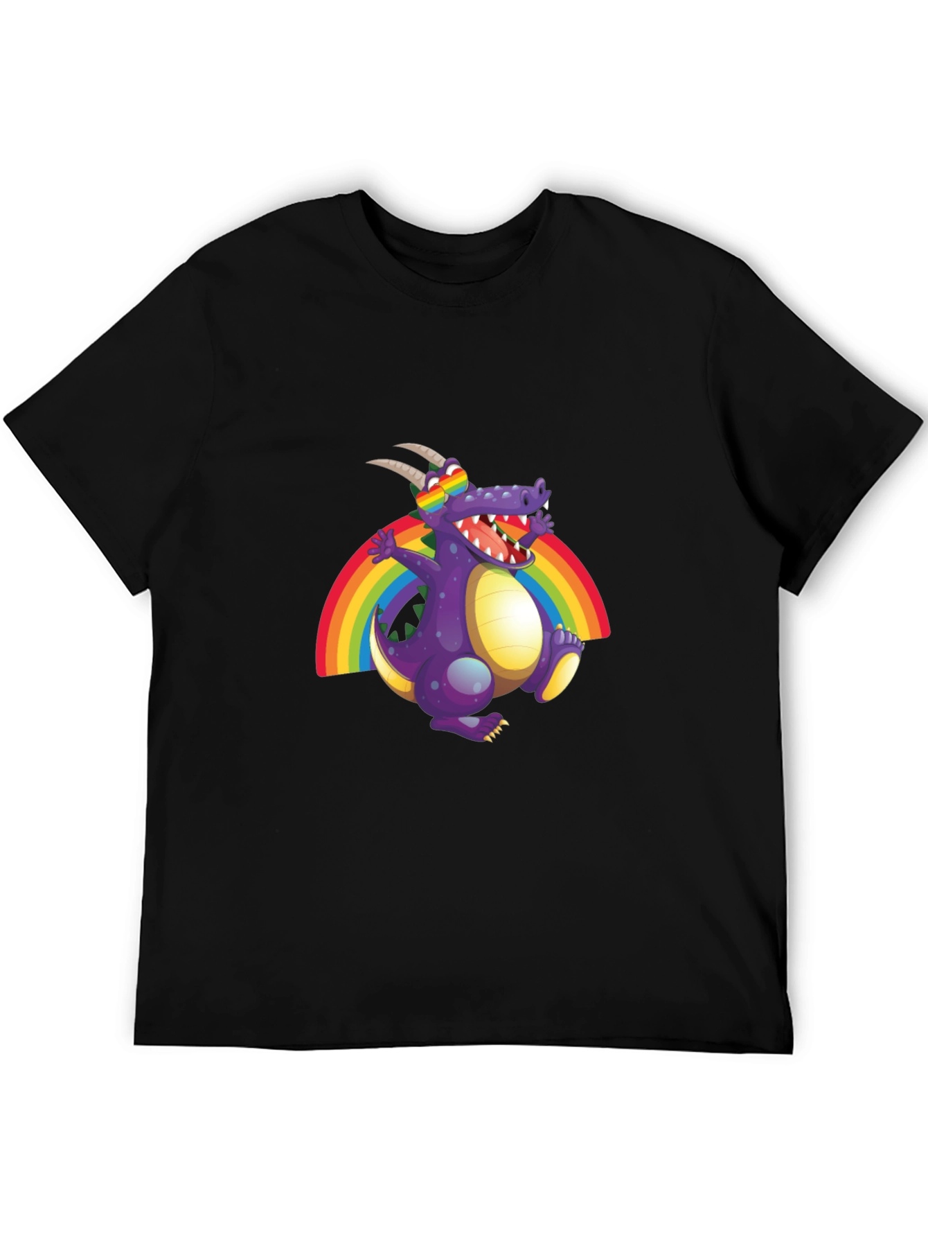 Rainbow Dragon Graphic Tee - Fun Novelty T-Shirt
