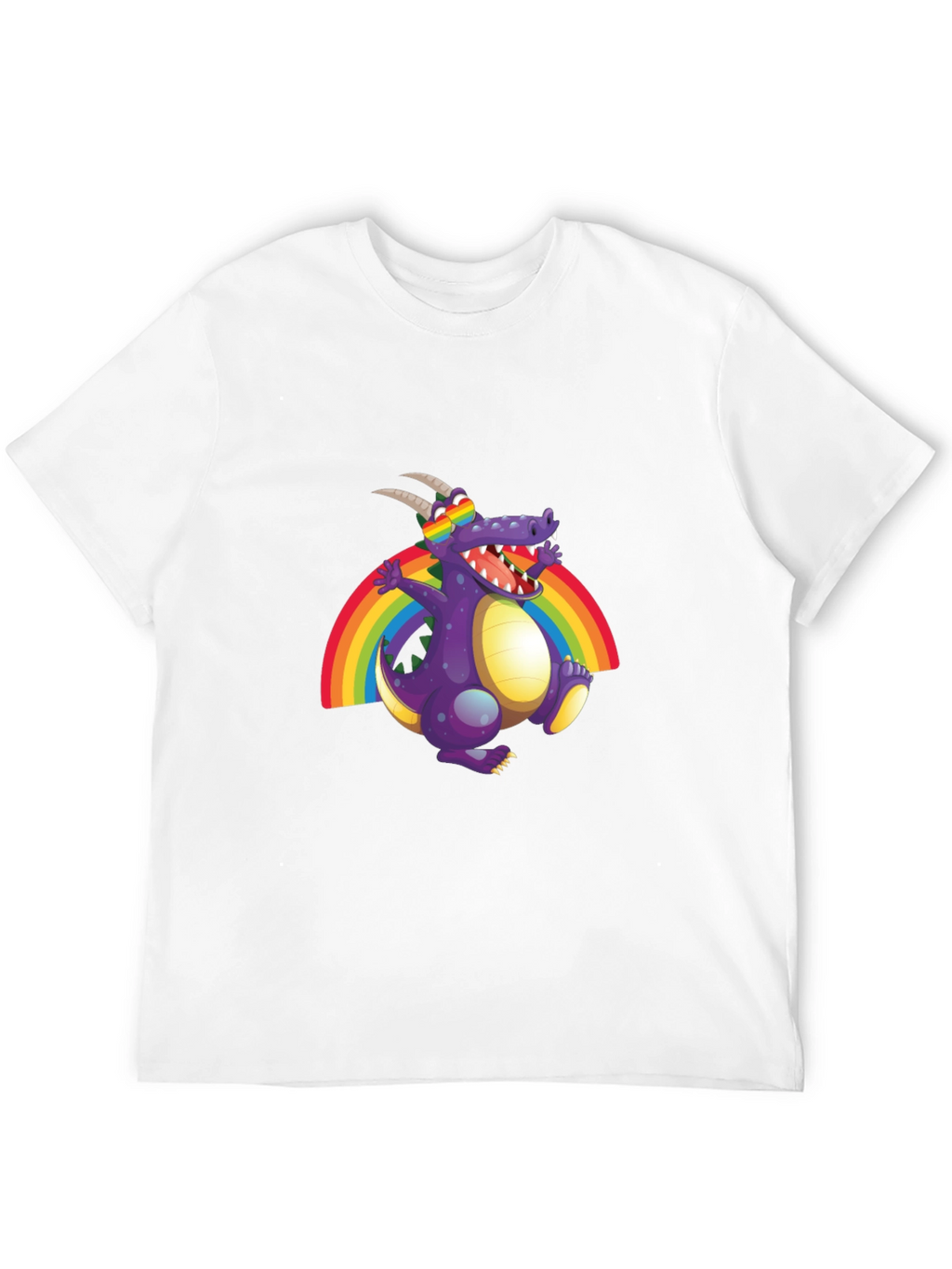 Rainbow Dragon Graphic Tee - Fun Novelty T-Shirt