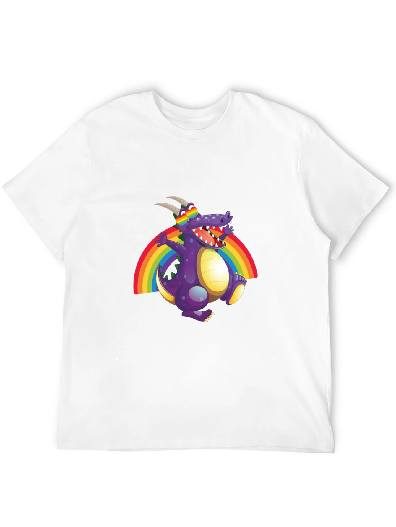 Rainbow Dragon Graphic Tee - Fun Novelty T-Shirt