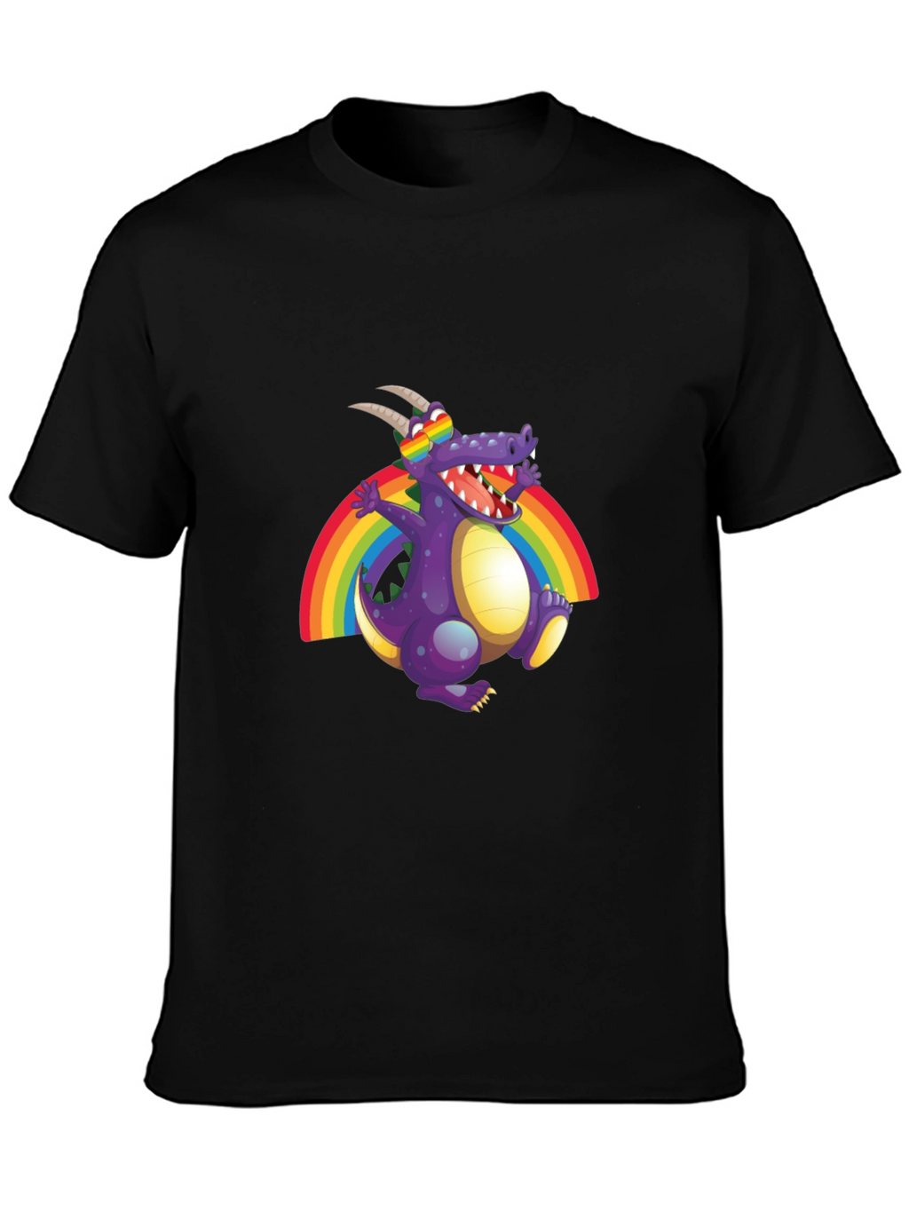 Rainbow Dragon Graphic Tee - Fun Novelty T-Shirt
