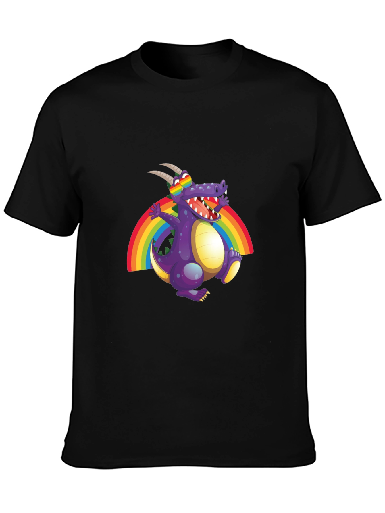 Rainbow Dragon Graphic Tee - Fun Novelty T-Shirt