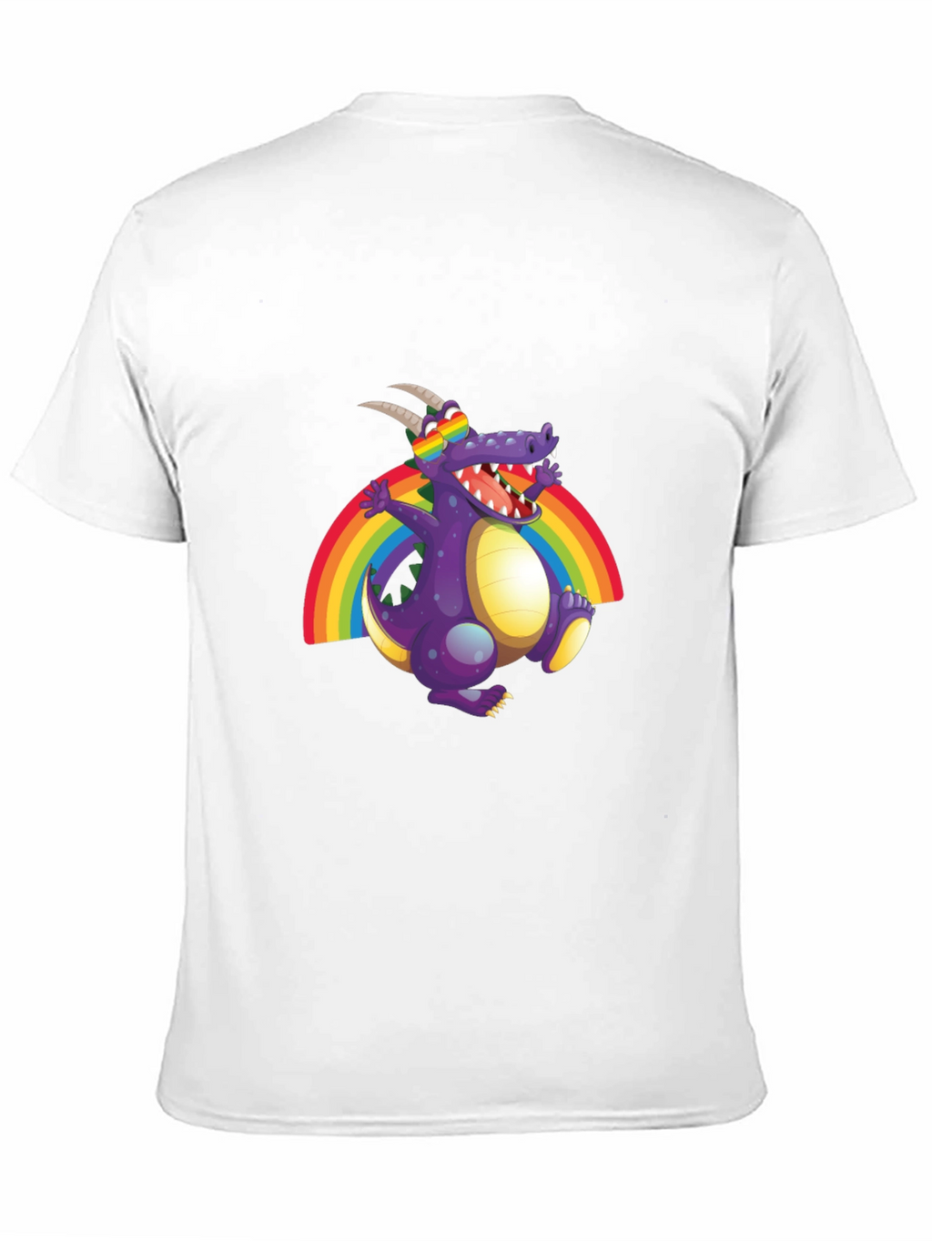 Rainbow Dragon Graphic Tee - Fun Novelty T-Shirt