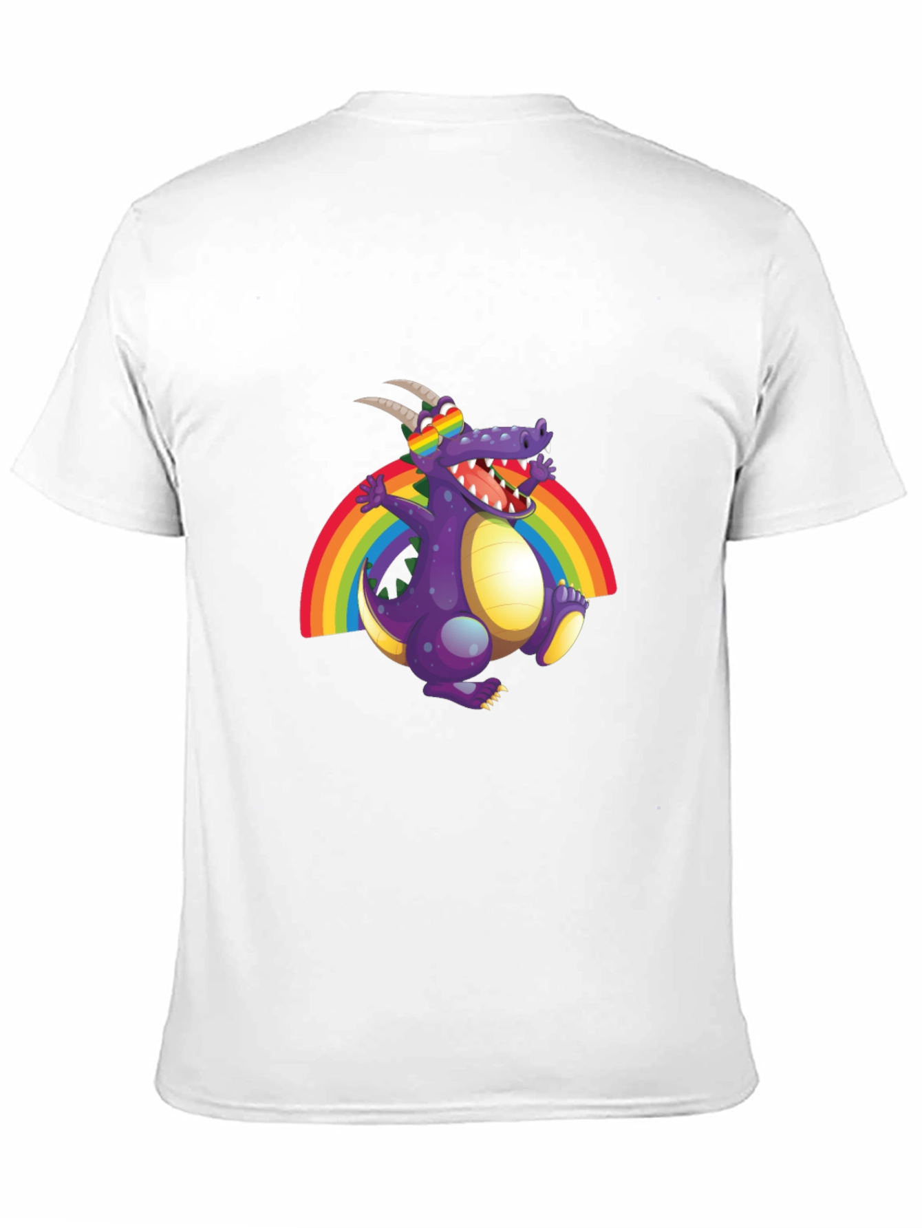 Rainbow Dragon Graphic Tee - Fun Novelty T-Shirt