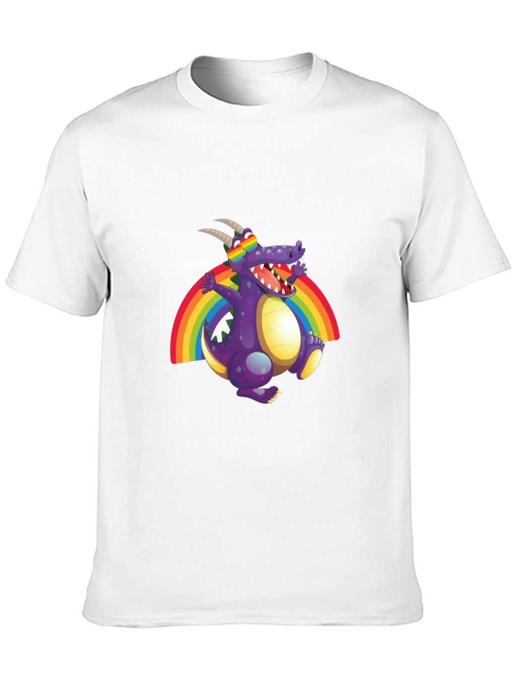 Rainbow Dragon Graphic Tee - Fun Novelty T-Shirt