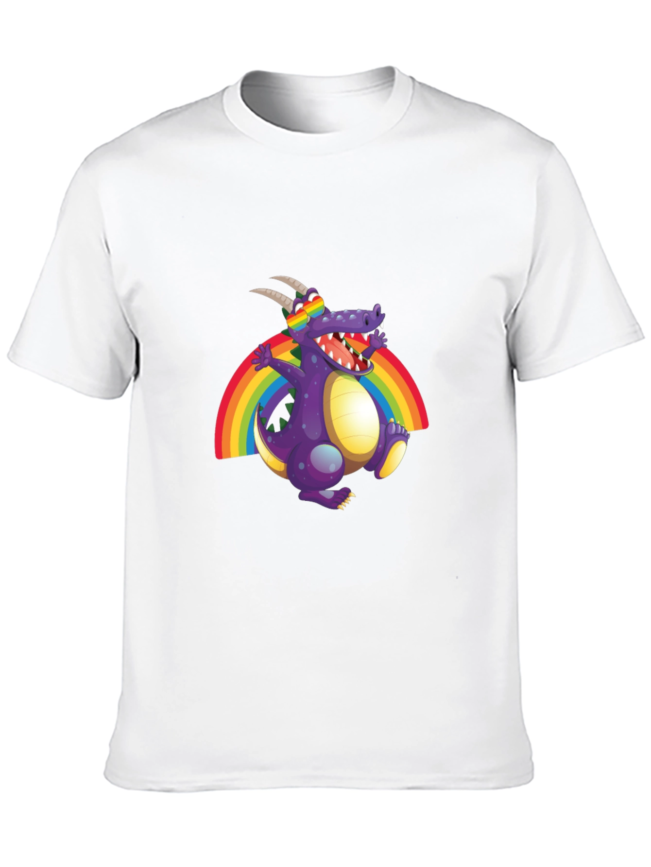 Rainbow Dragon Graphic Tee - Fun Novelty T-Shirt