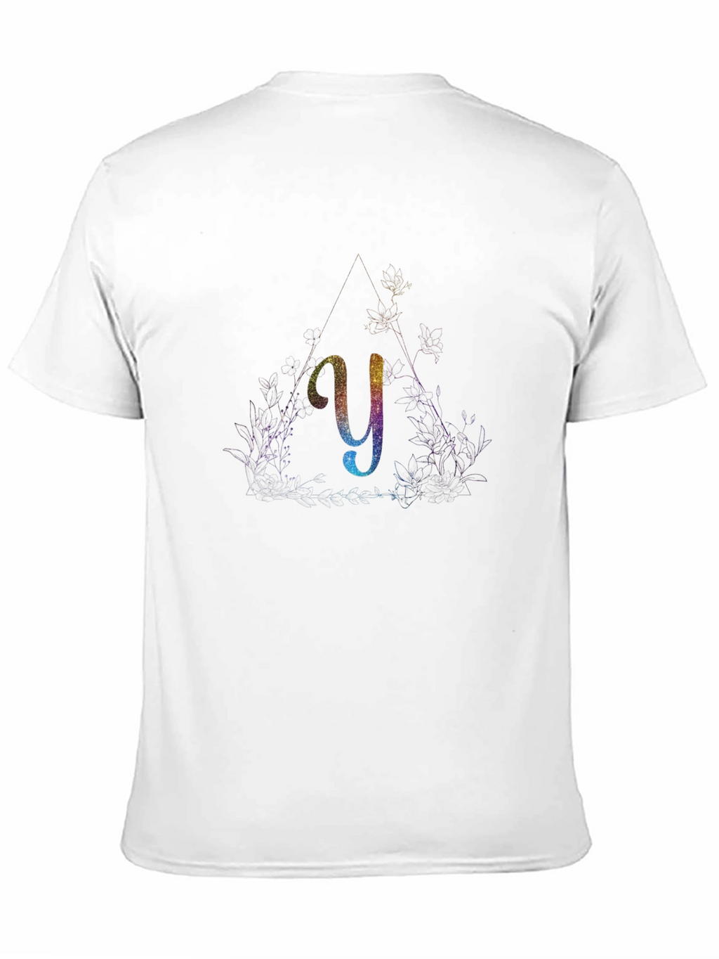 Initial Y Rainbow Glitter T-Shirt - Unisex