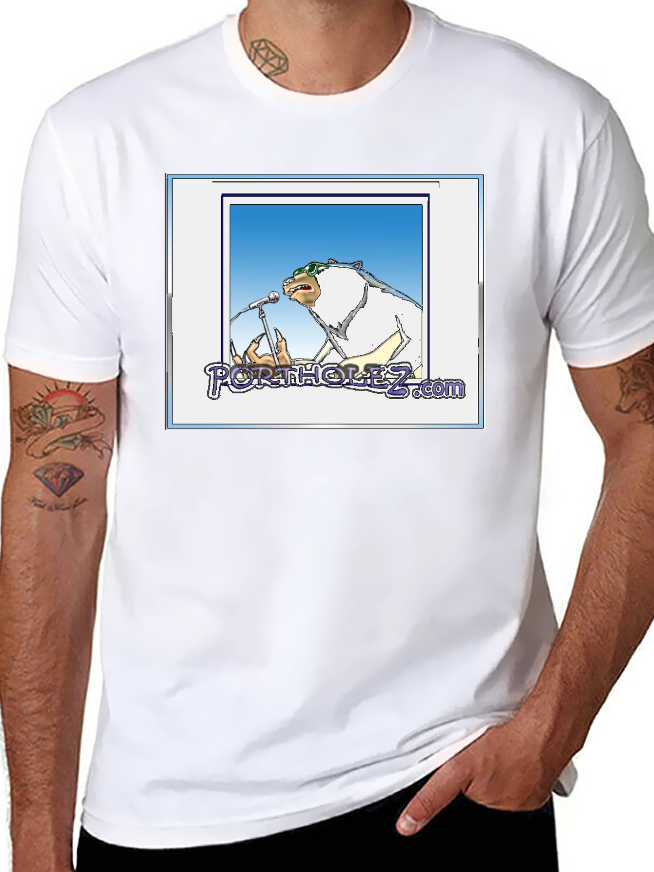 Portholez.com Bear Singer Black T-Shirt