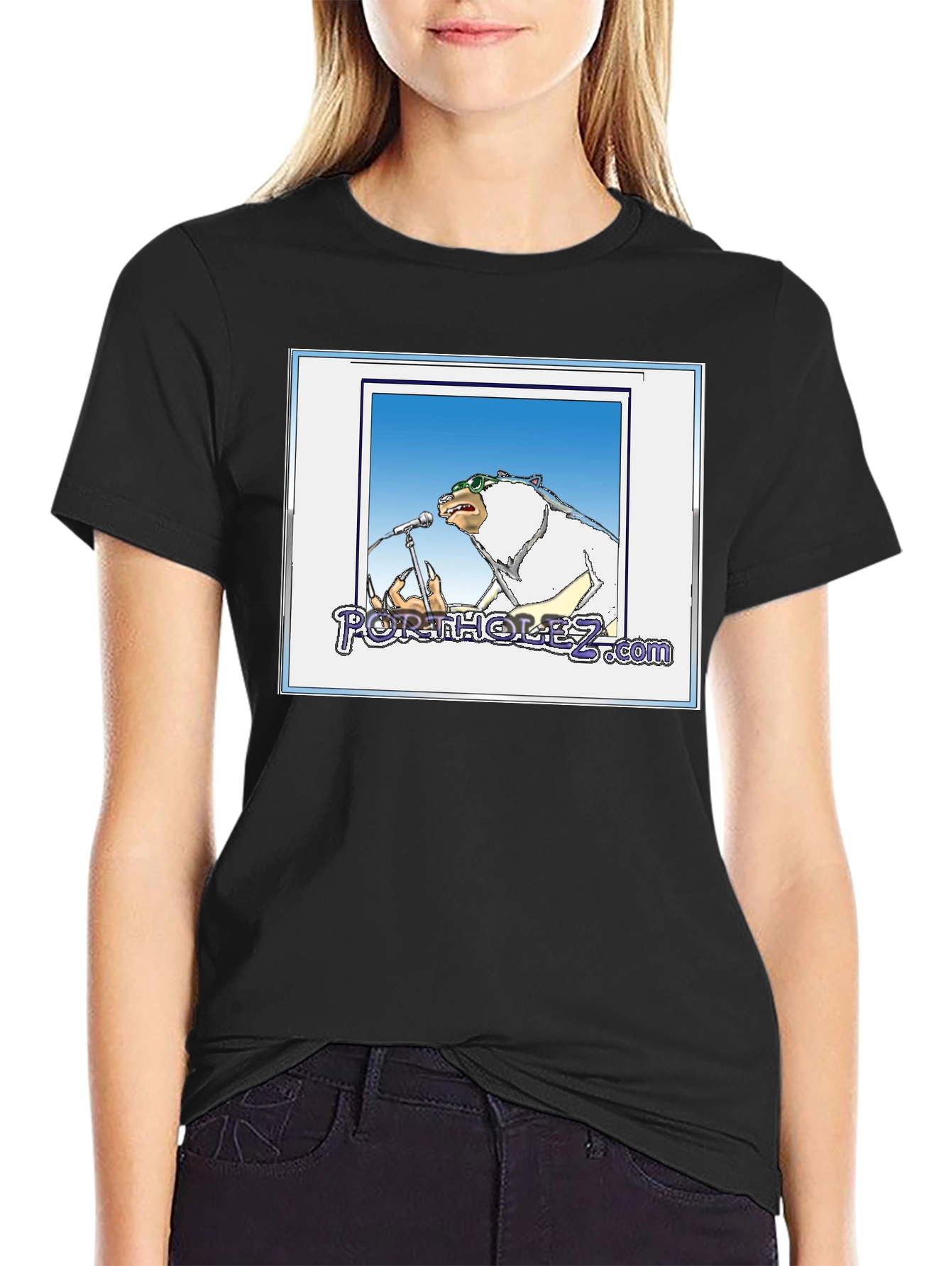 Portholez.com Bear Singer Black T-Shirt