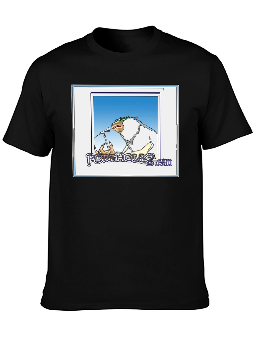 Portholez.com Bear Singer Black T-Shirt