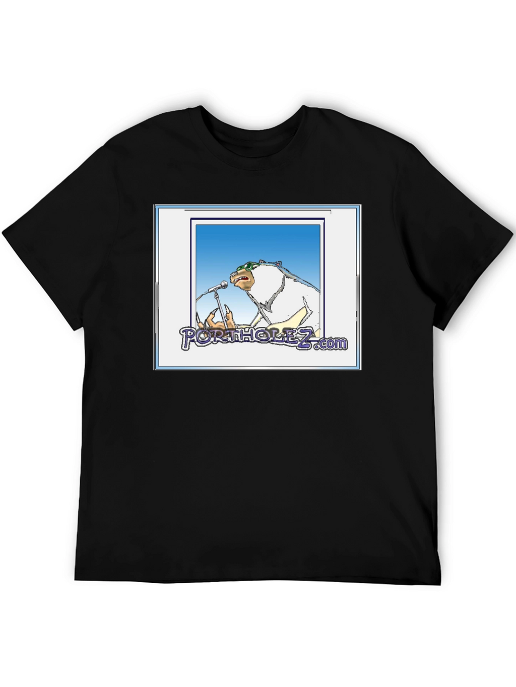 Portholez.com Bear Singer Black T-Shirt